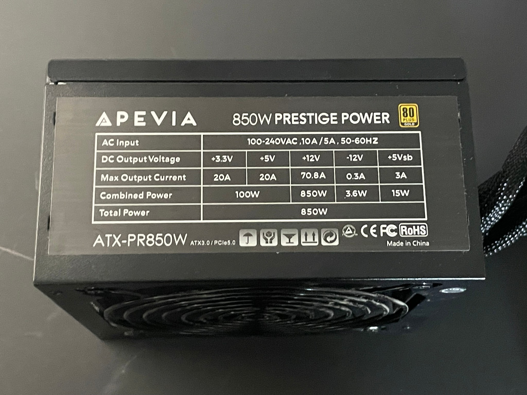 Apevia 850W Prestige Power 80 Plus Gold Rated Power Supply | *Read Description | Free Shipping