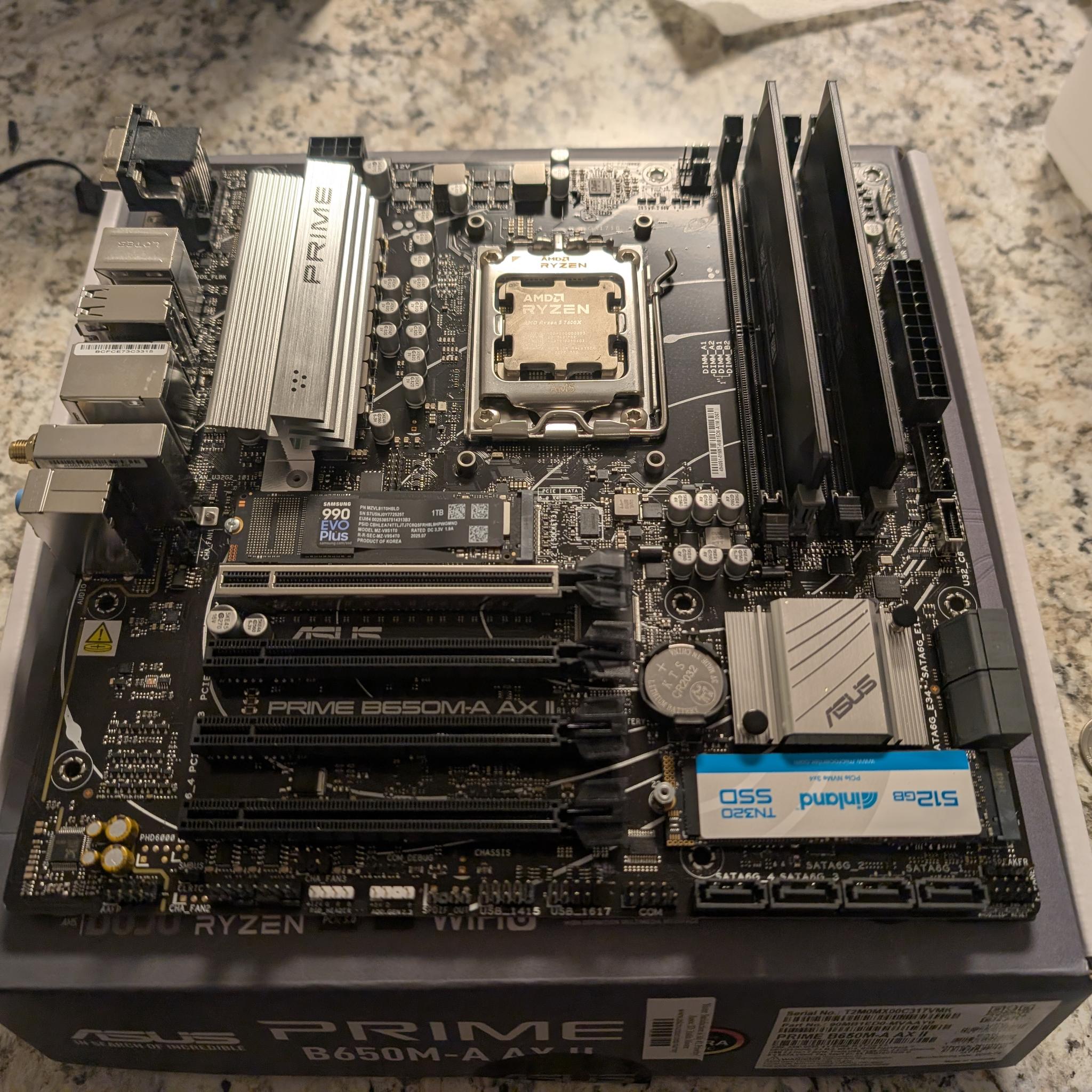 Ryzen 5 7600X | Asus Prime B650M | 32GB DDR5 6000 RAM| 1.5TB NVME SSD's