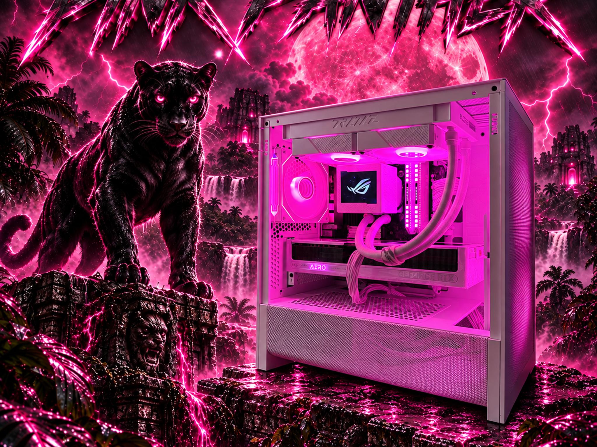 “Pink Panther” Gaming PC Customizable RGB Ryzen 7 8700G, RTX 5070 12GB, 32GB DDR5, 1TB Gen4 NVMe