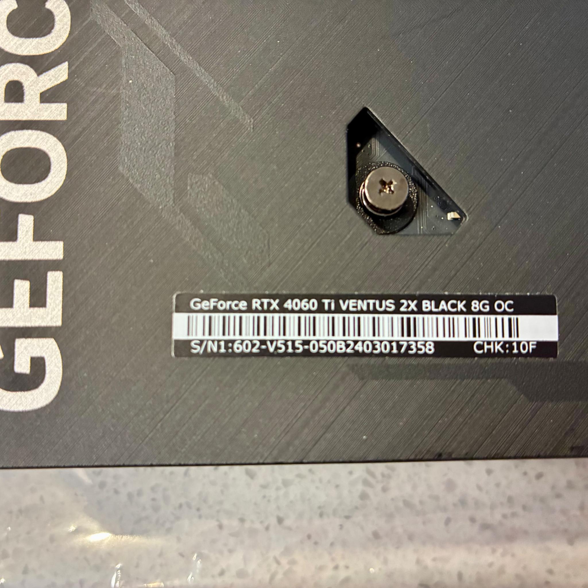 Like New! GeForce RTX 4060 TI VENTUS 2X BLACK 8G OC
