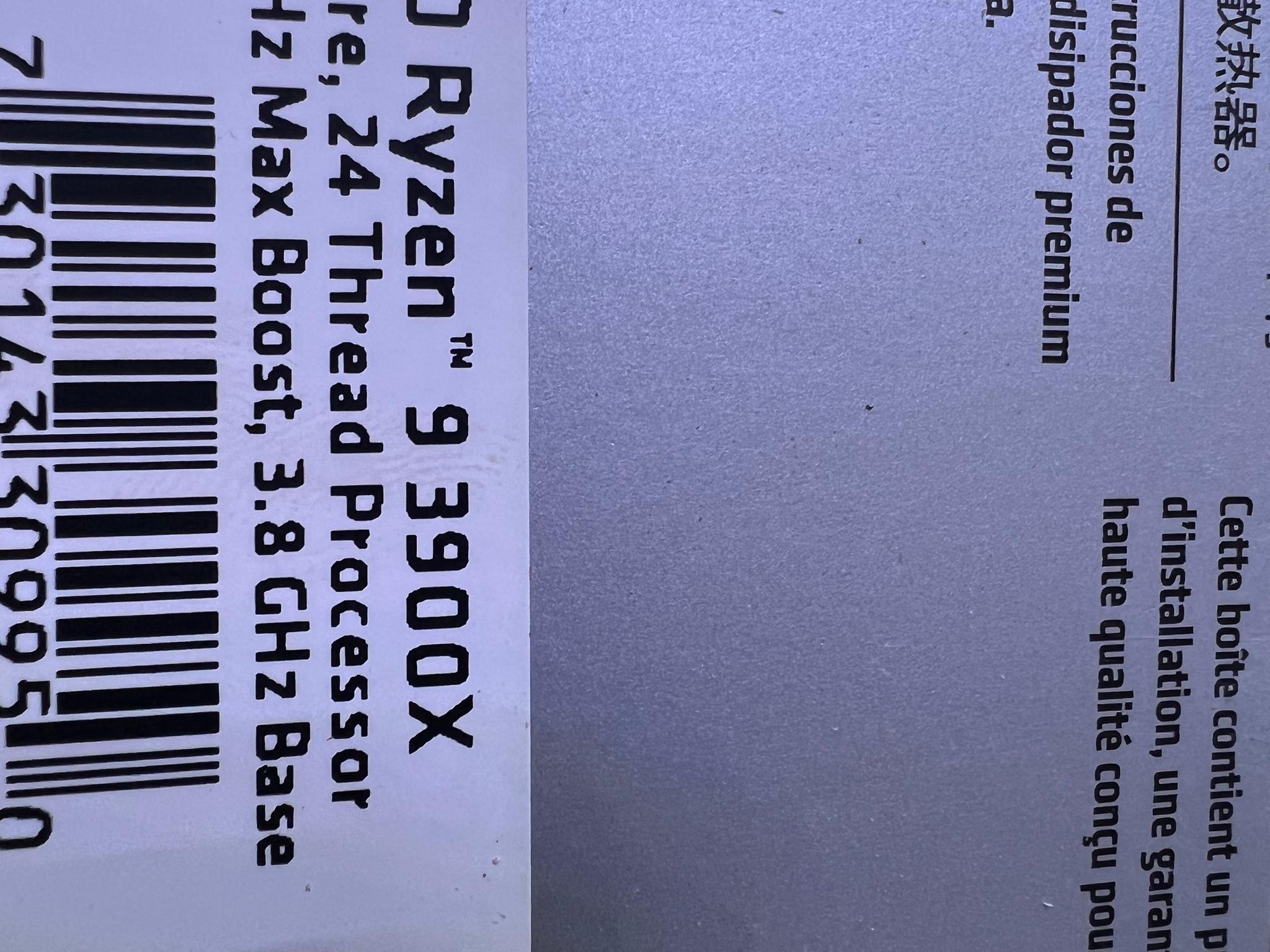 AMD Ryzen 9 3900x AM4 like new 