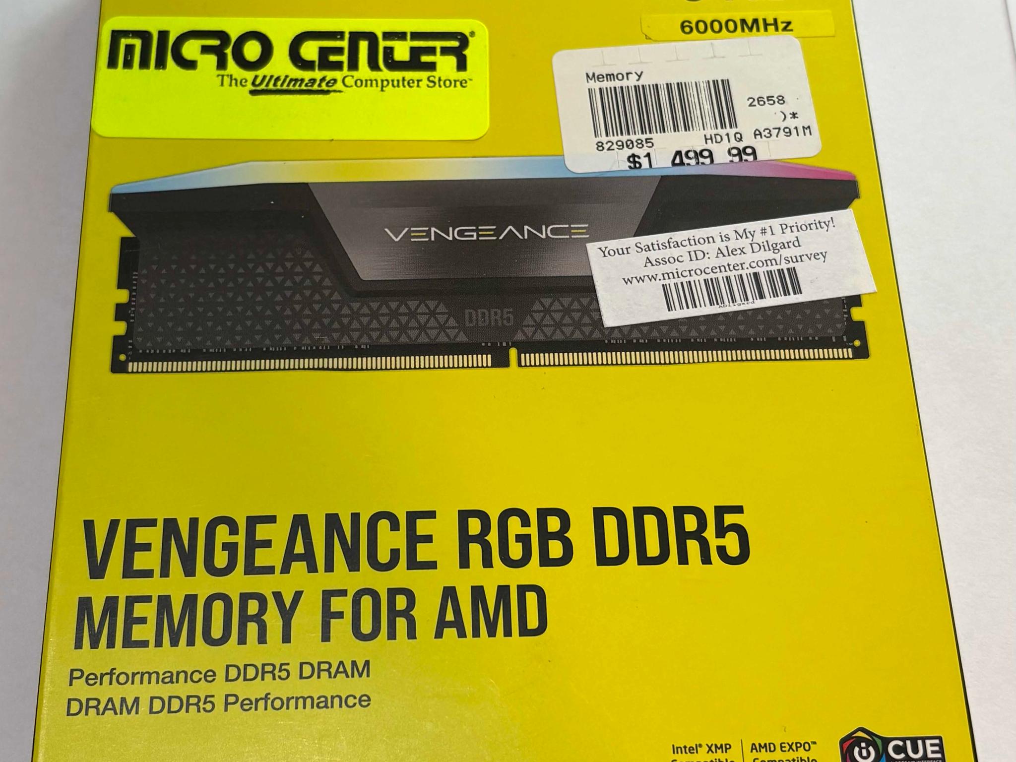 Corsair Vengeance RGB DDR5 64GB 6000MHz (2x32GB)