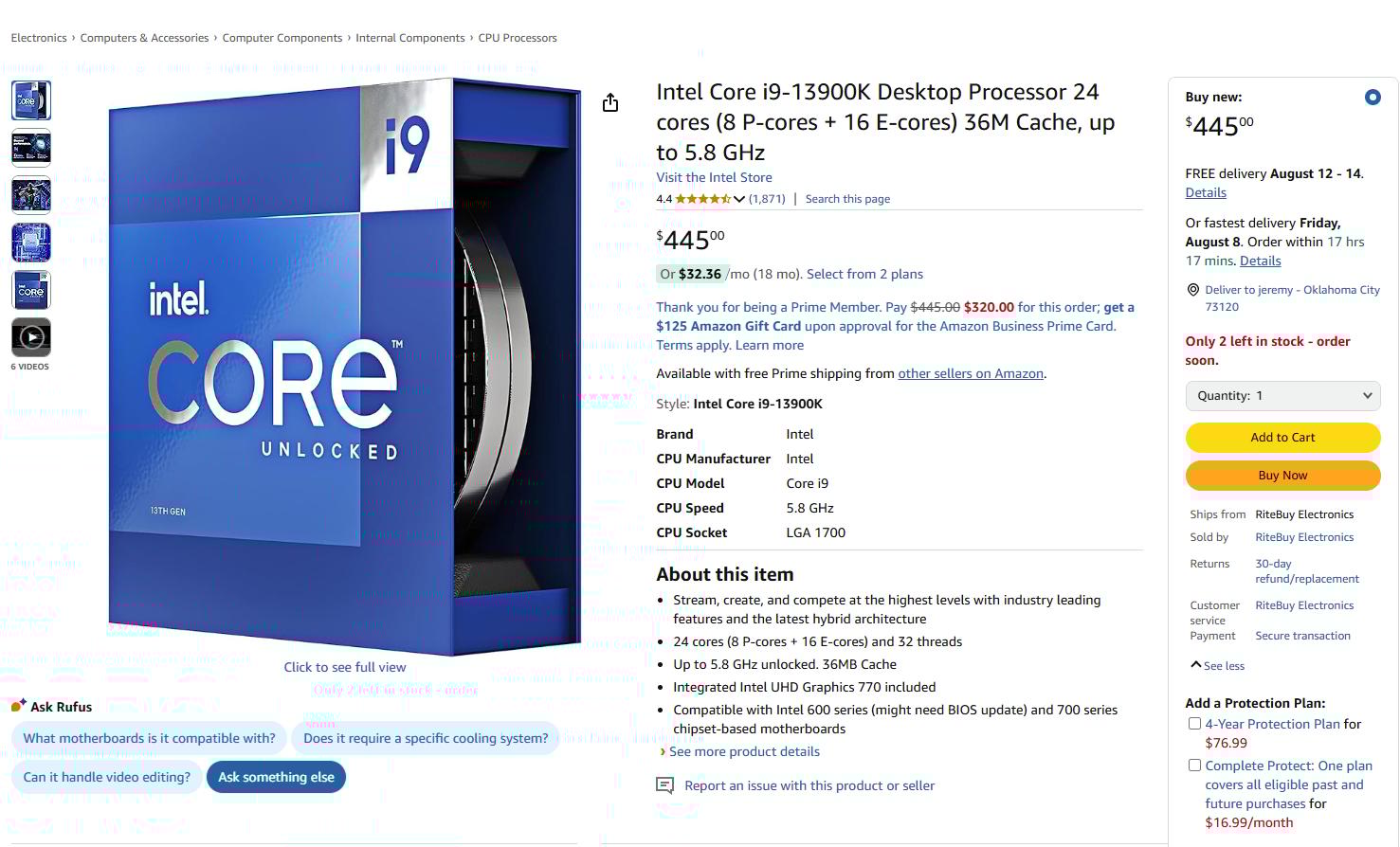 Intel Core i9-13900K – Brand New & Sealed