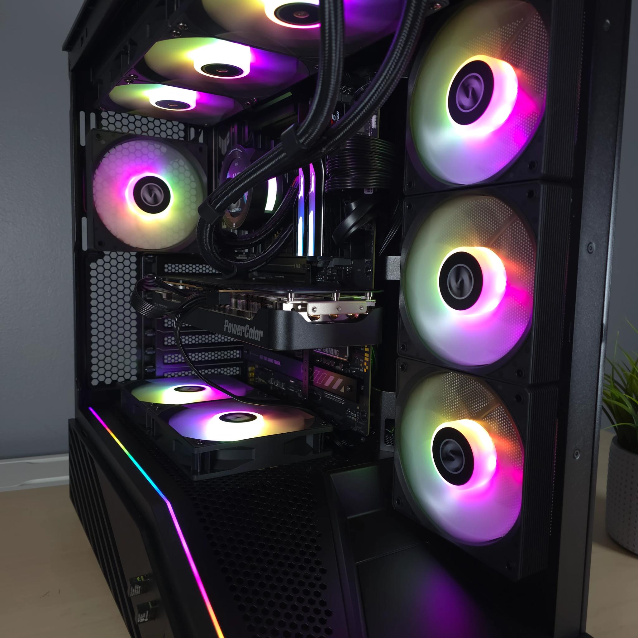 All AMD I All-Black 4K Gaming PC | Ryzen 7 9850X3D | RX 9070 XT 16 GB | 32GB | 2TB | 2 Year Warranty