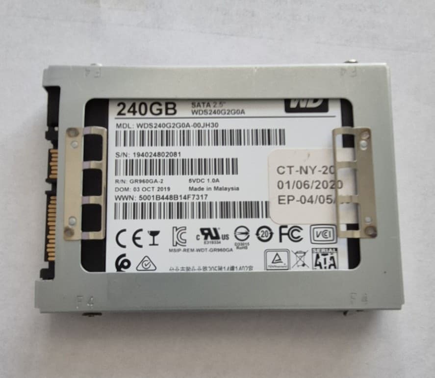 Pre-owned WD Green Western Digital 240GB SATA PC SSD Solid State Drive WDS240G1G0A-100 Life