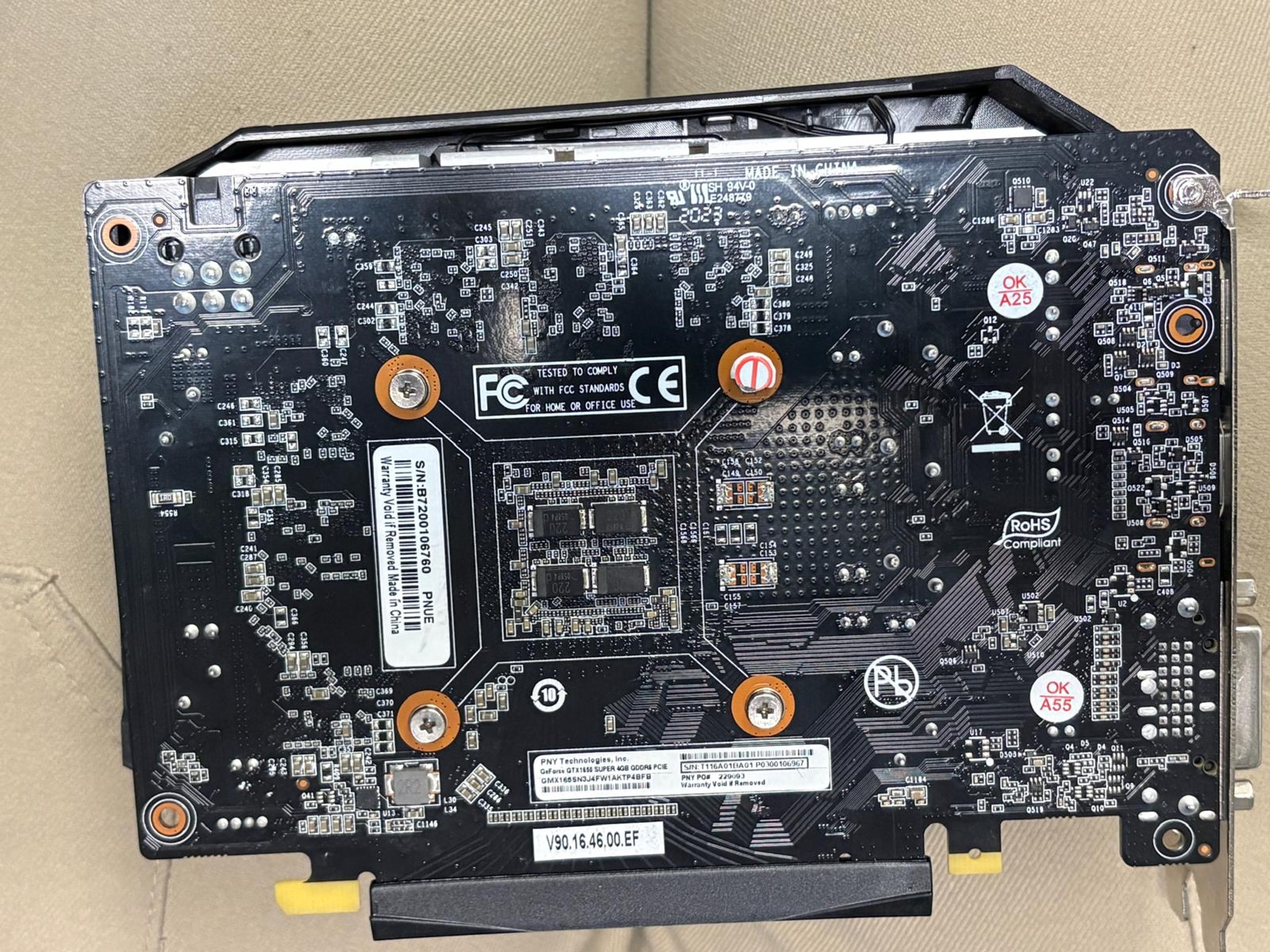 USED IN GOOD CONDITION W/ TEST REPORT - PNY Geforce GTX 1650 Super 4GB GDDR6 - (Refurbished)