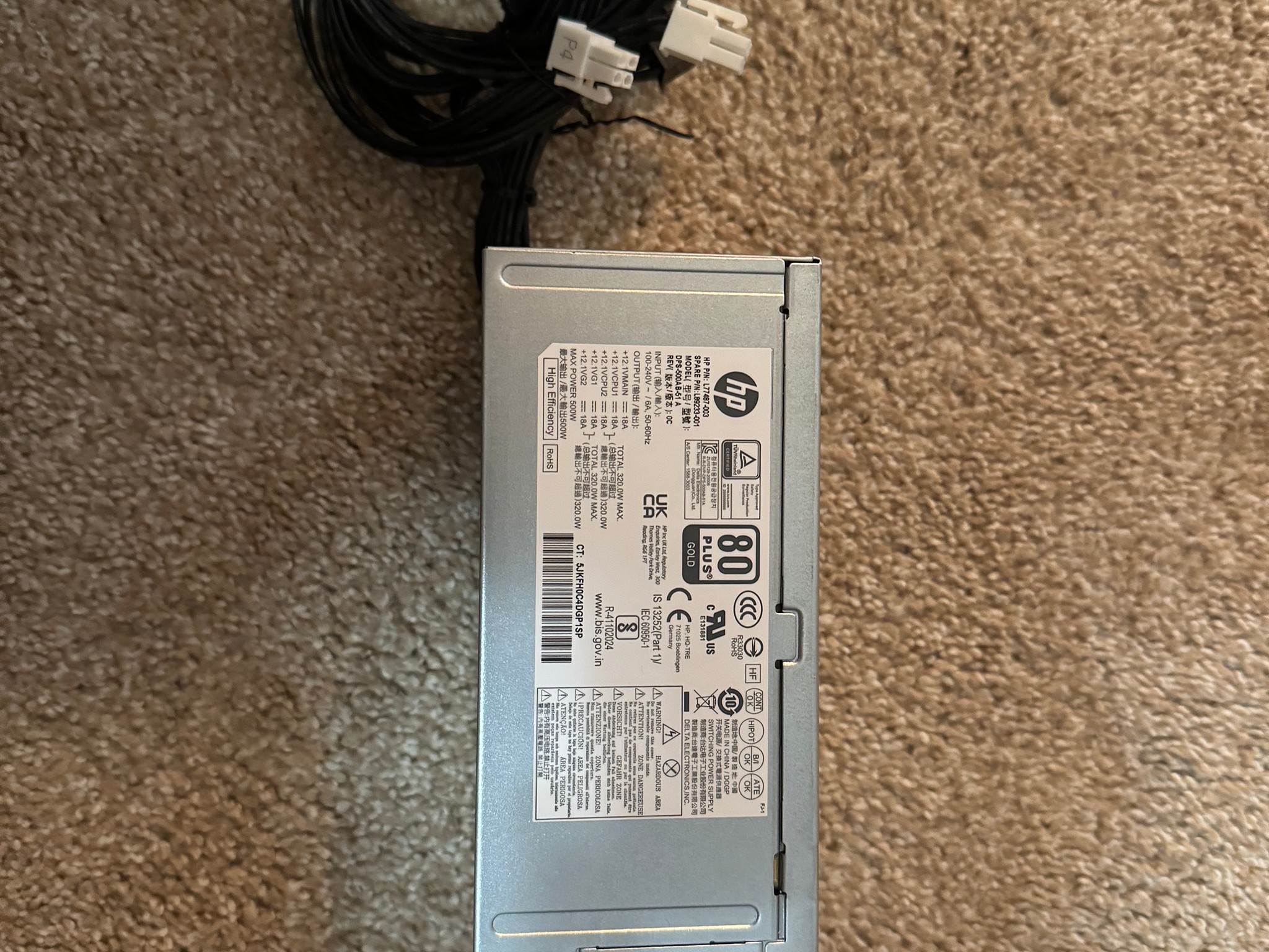 HP 80+ Plus Gold 500W PSU Power Supply L77487-003 HP Victus, Omen, Pavilion, etc.