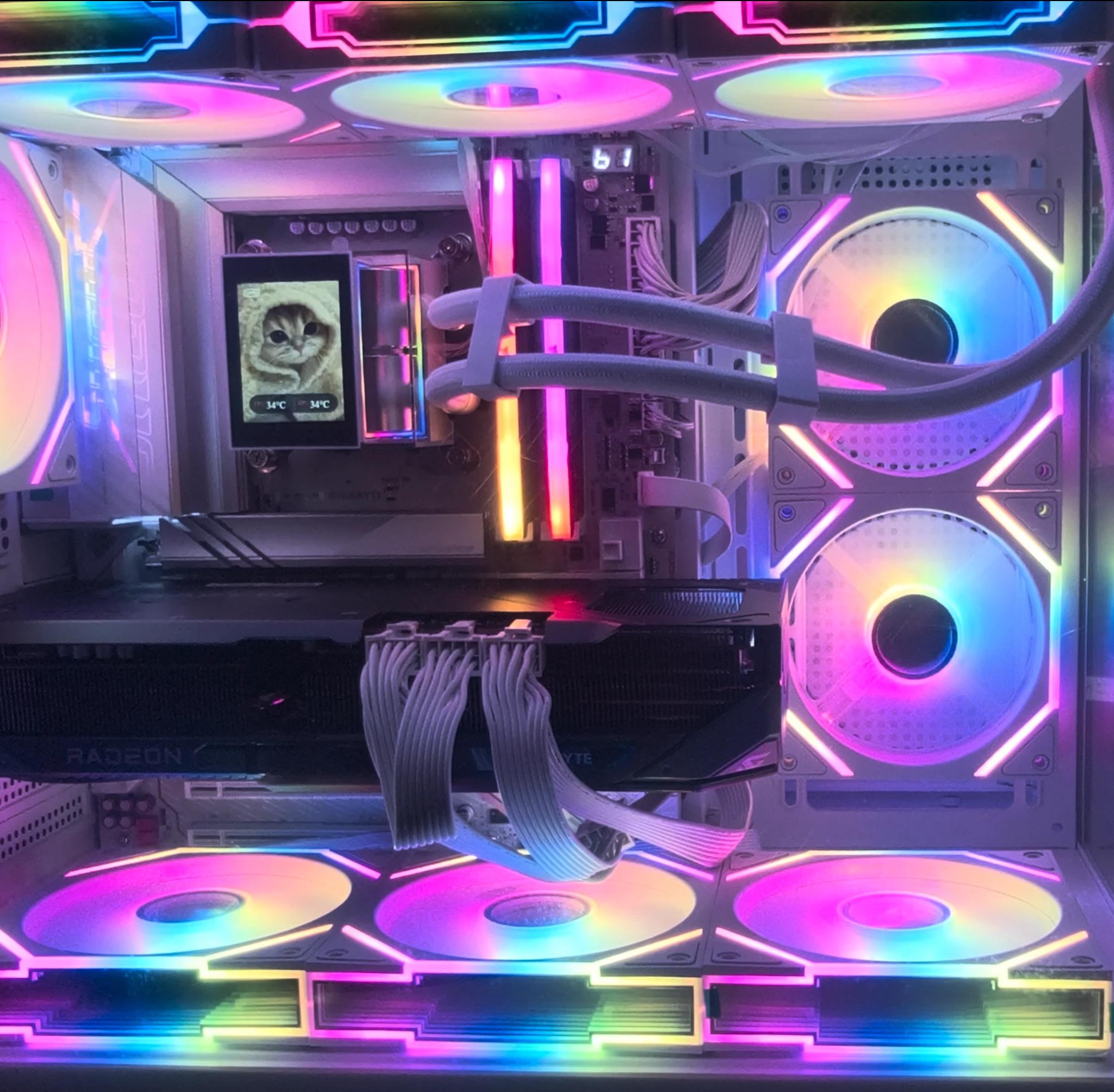 4k Gaming/Productivity Gaming PC! 9070XT,10X Infinity Mirror Fans+Screen with Animations!!