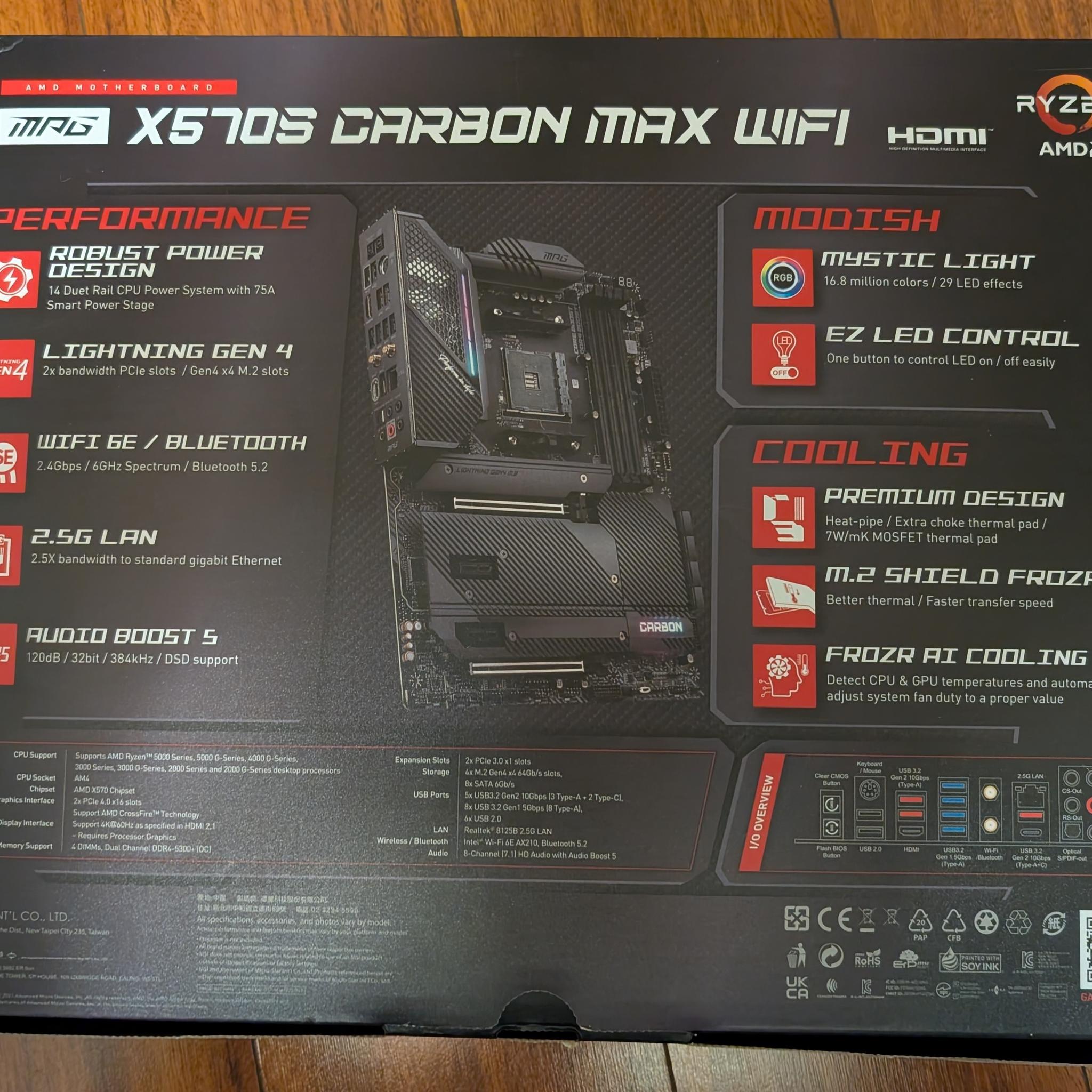 MSI MPG X570S Carbon Max WiFi Motherboard (Socket AM4)