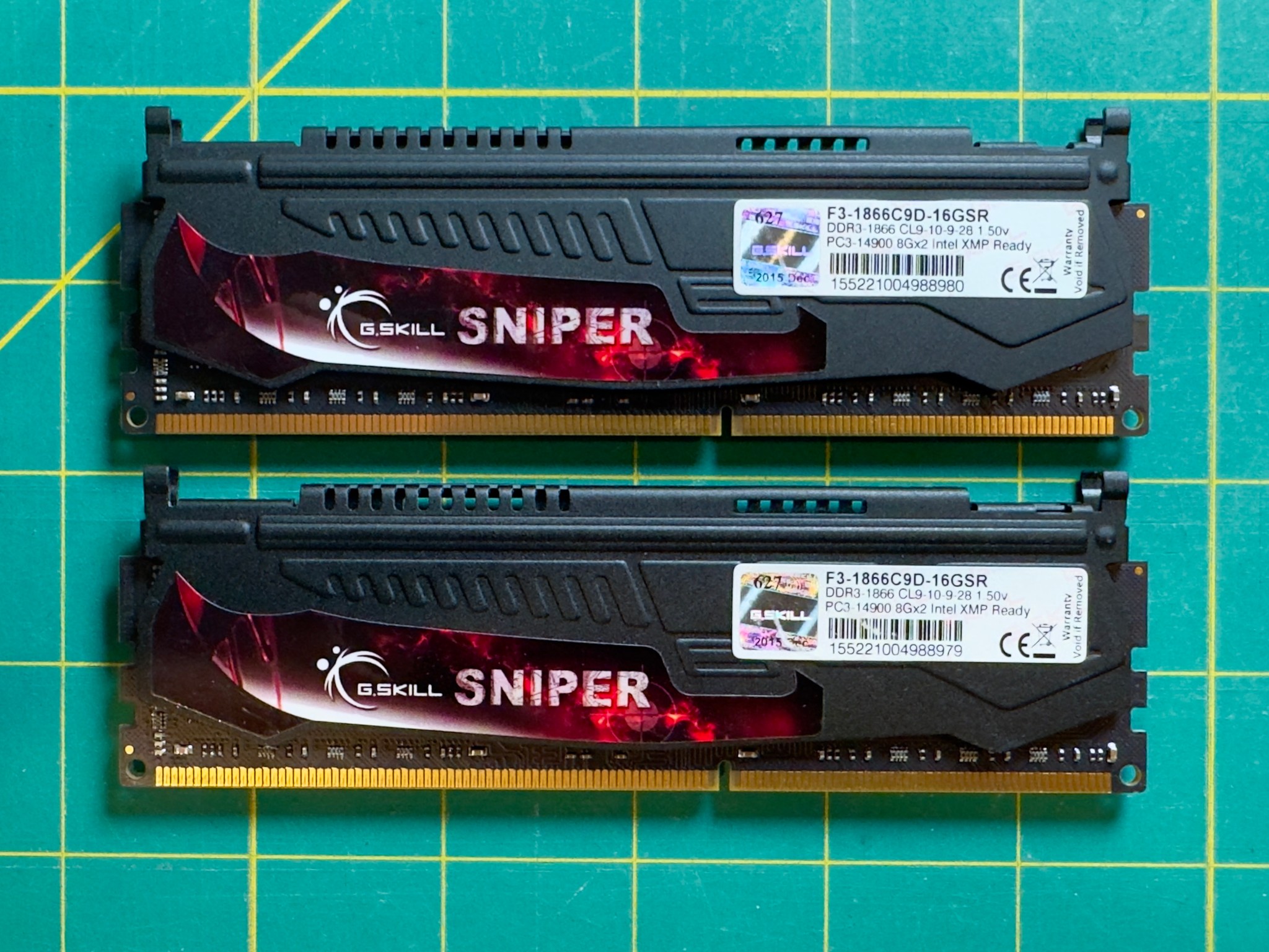 G.Skill Sniper X 16GB (2x8GB) DDR3 1866Mhz CL9 RAM Black