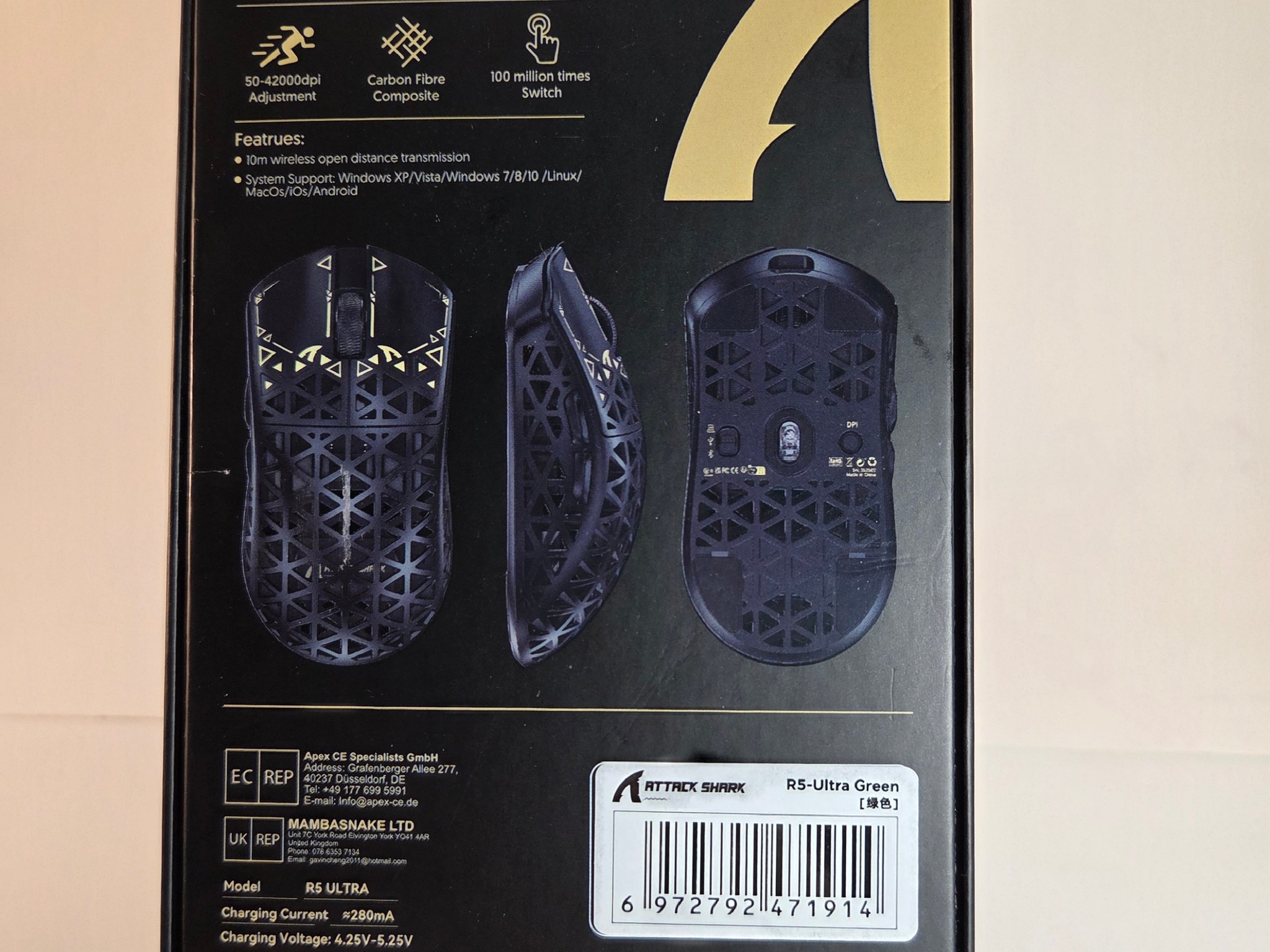 Attack Shark R5 Ultra Carbon Fiber Gaming Mouse