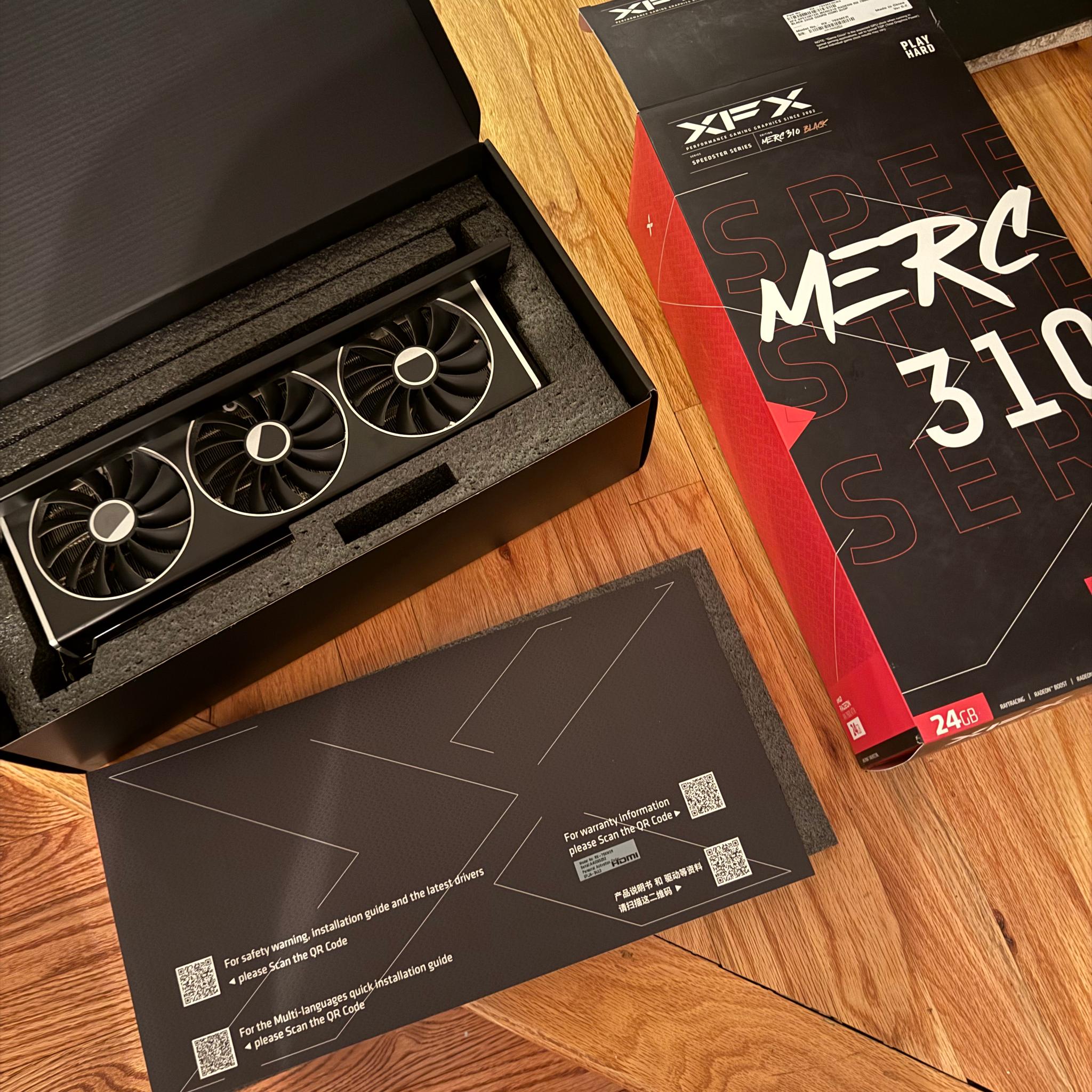 XFX Speedster MERC 310 AMD Radeon RX 7900 XTX Black Edition 24GB GDDR6 GPU