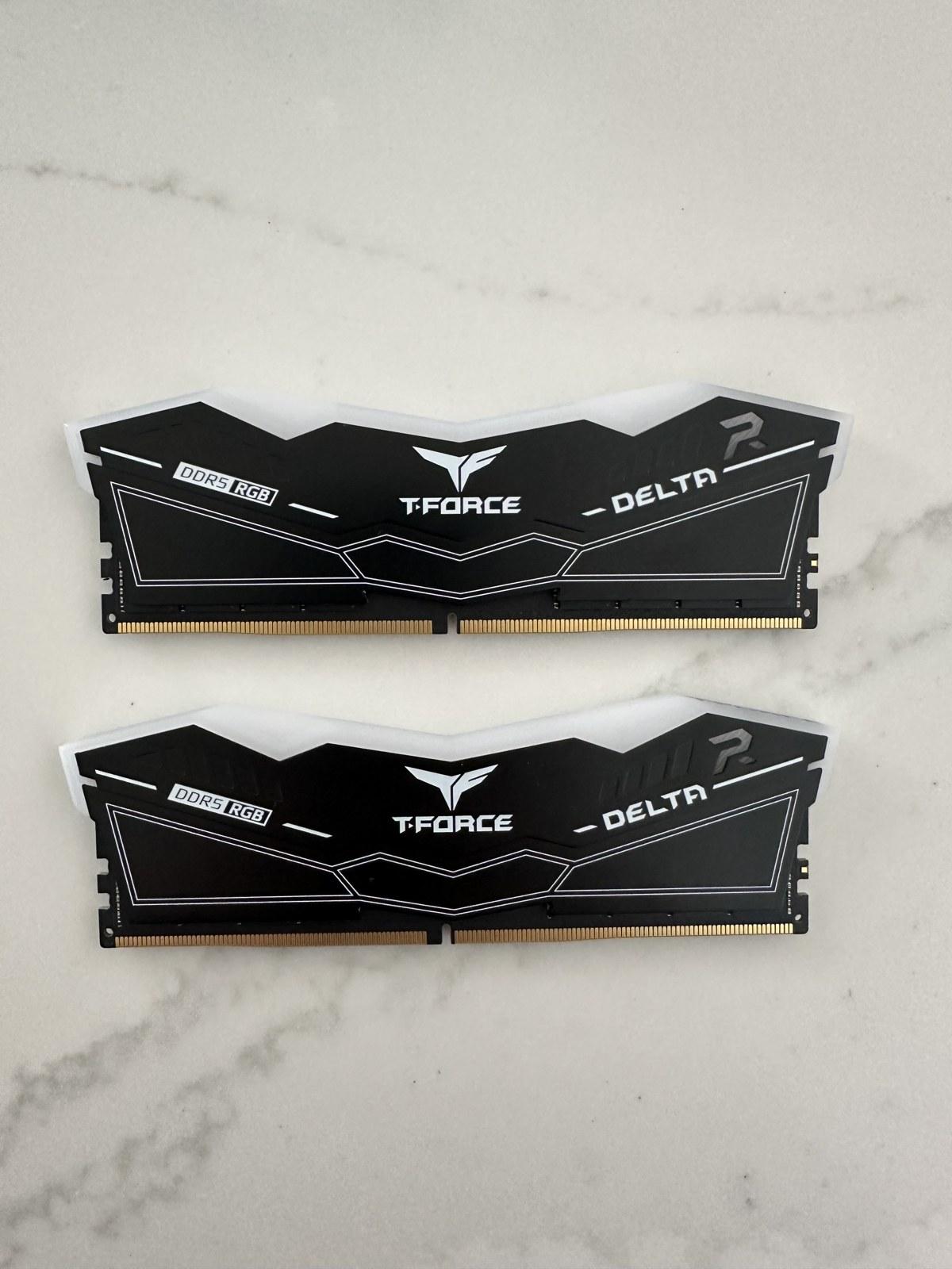 TEAMGROUP T-Force Delta RGB 64GB (2x32GB) DDR5-6000 CL38 Black RAM FF3D532G6000HC38ABK