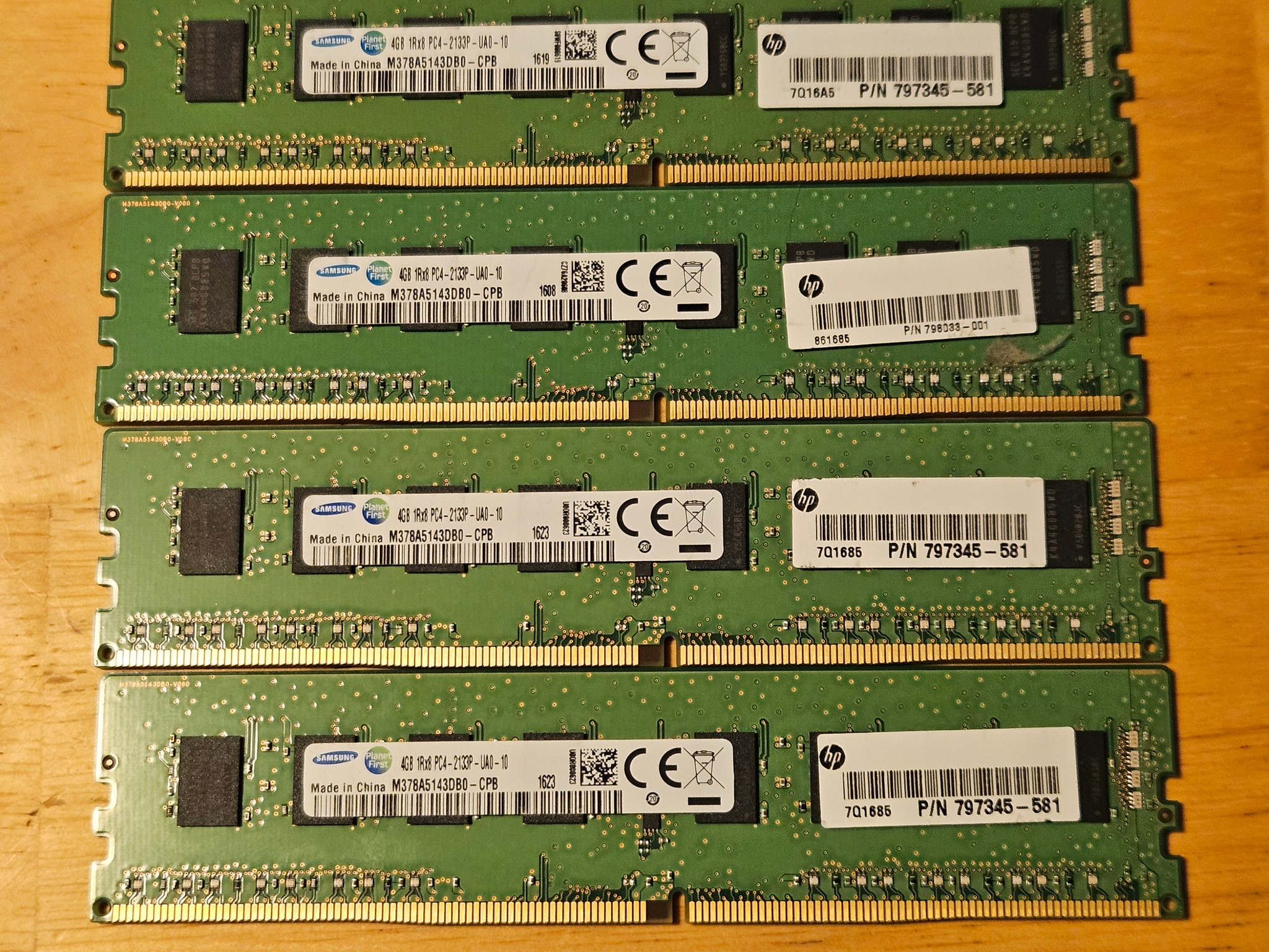 Samsung DDR4 U-Dimms 2133 MT/s 4x4GB Sticks