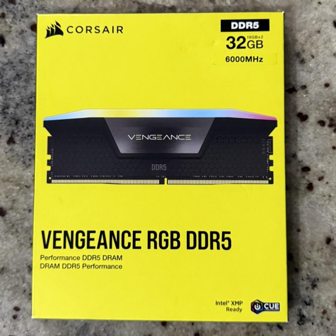 CORSAIR VENGEANCE RGB 32GB (2x16GB) DDR5 6000MHz XMP