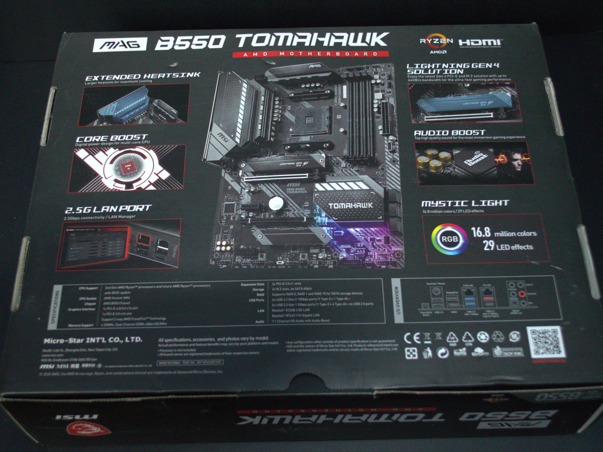 MSI MAG B550 TOMAHAWK ATX AM4 Motherboard – Great for Ryzen 5000 Builds