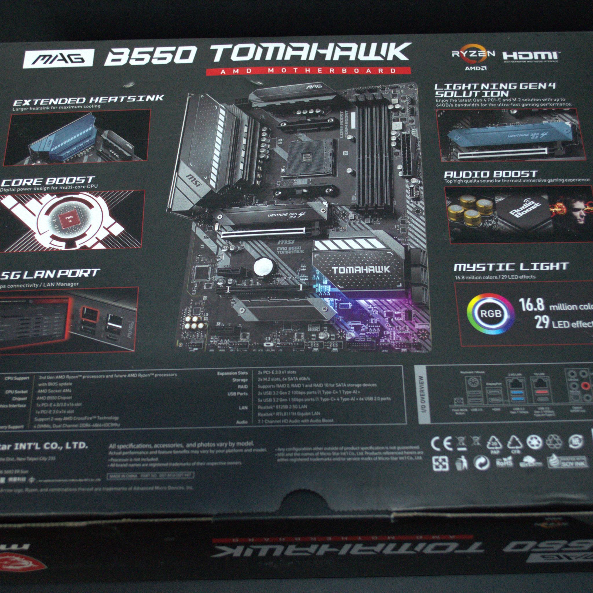 MSI MAG B550 TOMAHAWK ATX AM4 Motherboard – Great for Ryzen 5000 Builds