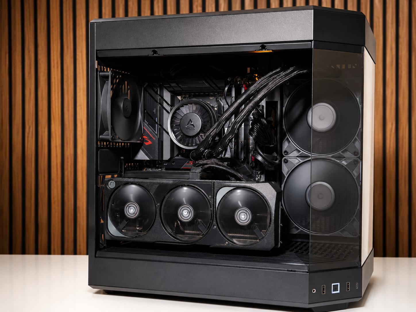 ALL Black V2 | RTX 5080| Ryzen 9 7900x | 32GB DDR5 | 1TB NVME | GOLD PSU | Windows 11 | WIFI