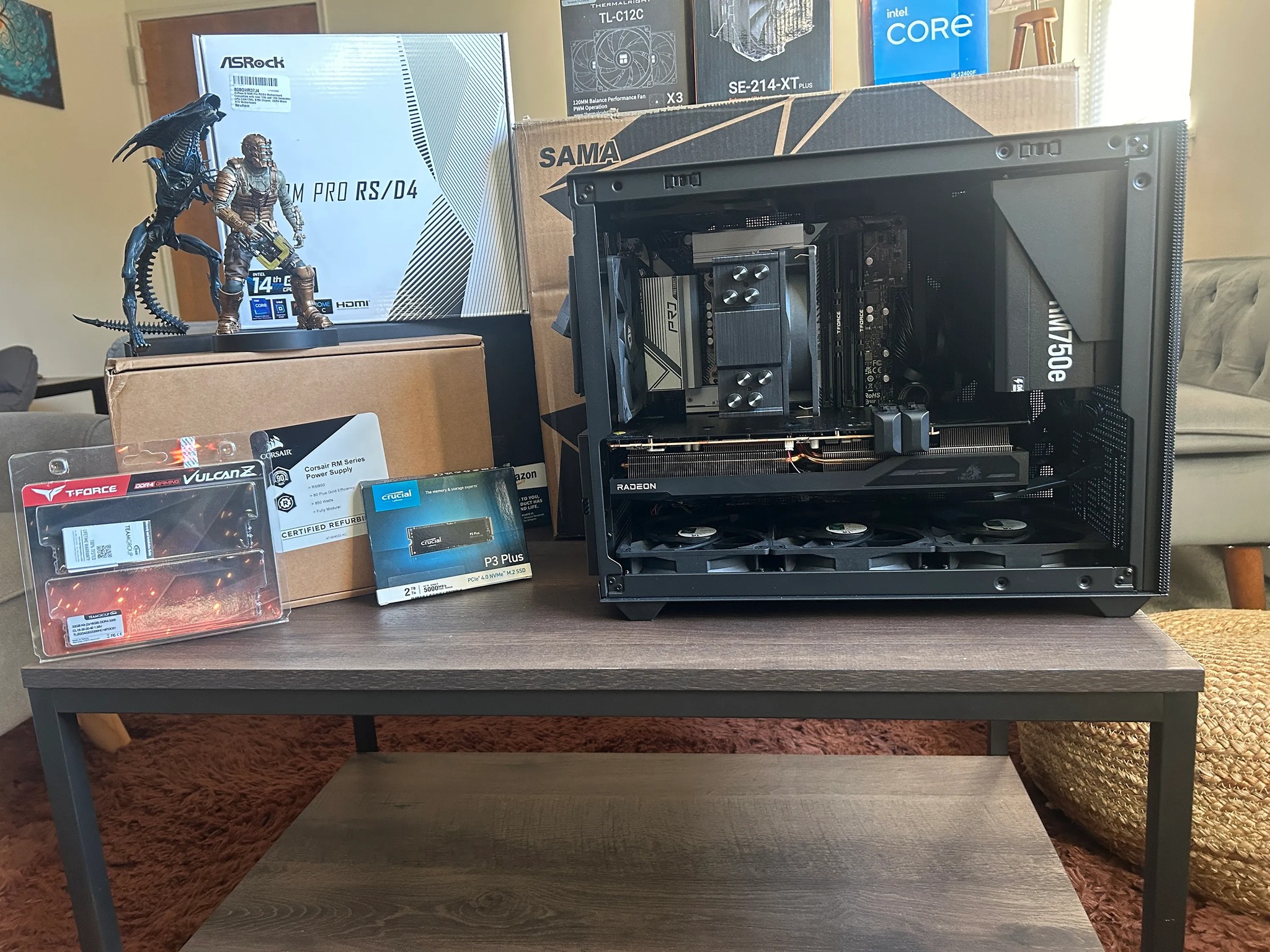 Intel Core i5 12400F, AMD RX6800 16GB, 32 GB RAM, SSD 2TB NVMe M.2 Gen4, PSU Corsair 750w