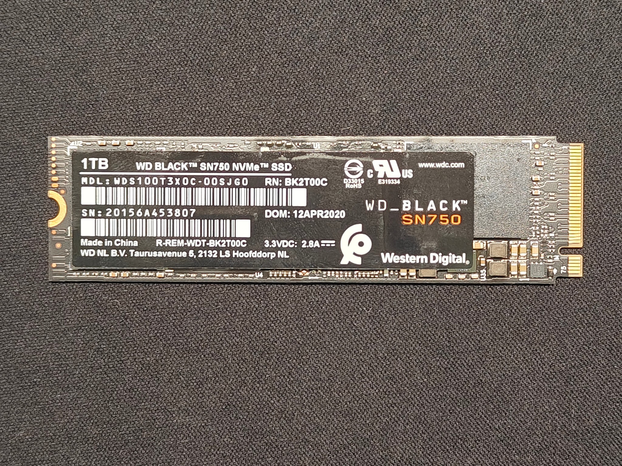 Western Digital Black SN750 1TB Gen 4 SSD, Internal, M.2 NVME Solid State Drive