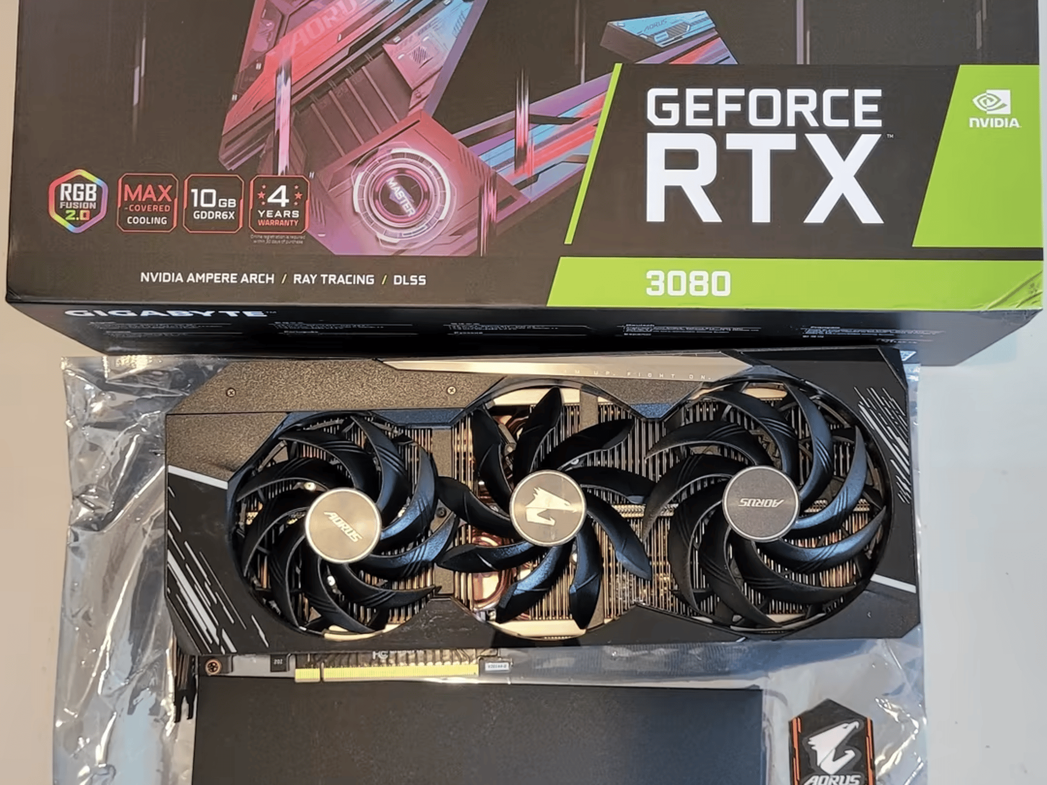 GIGABYTE AORUS Nvidia GeForce RTX 3080 MASTER 10GB GDDR6X Graphics Card - Rev. 2