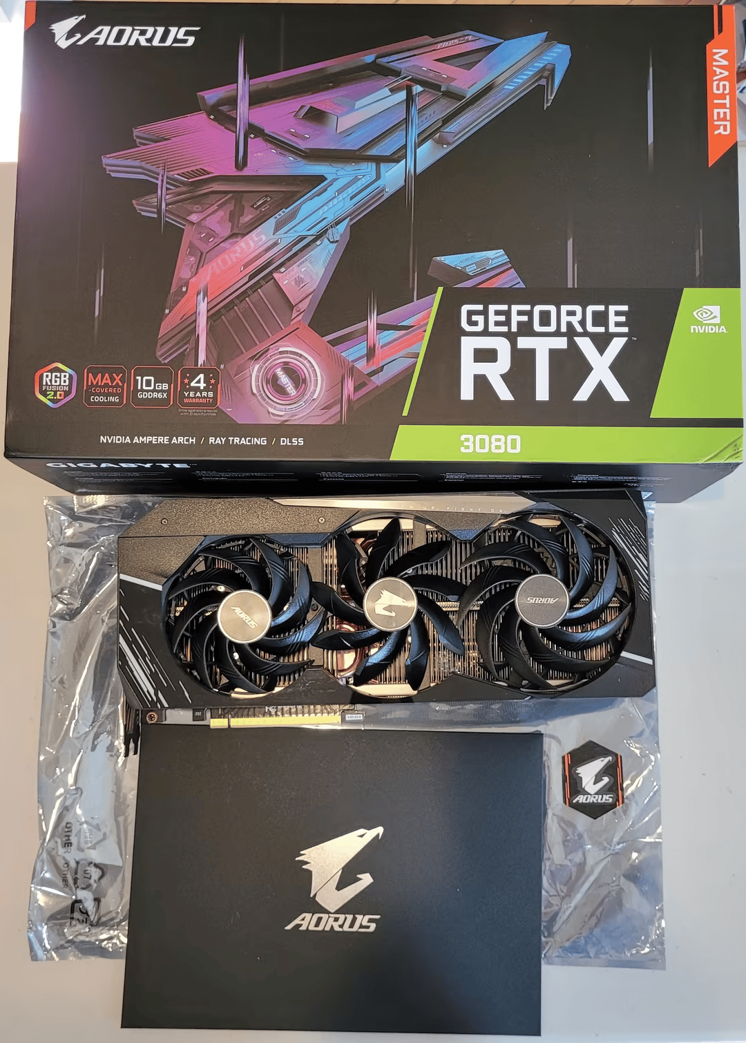 GIGABYTE AORUS Nvidia GeForce RTX 3080 MASTER 10GB GDDR6X Graphics Card - Rev. 2