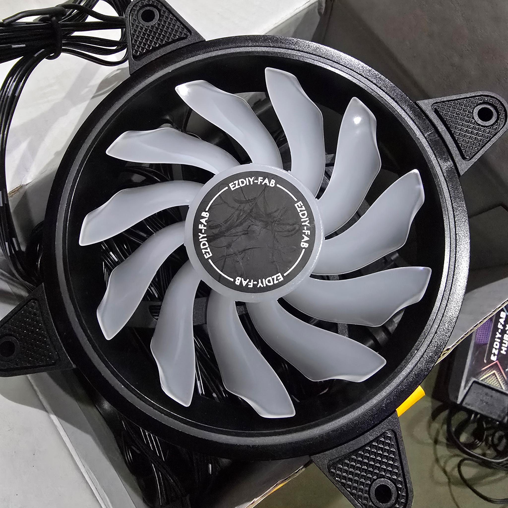 EZDIY-FAB Moonlight 120Mm RGB Case Fan with Fan Hub X Motherboard Aura Sync Argb Fan Desktop-6 Pack