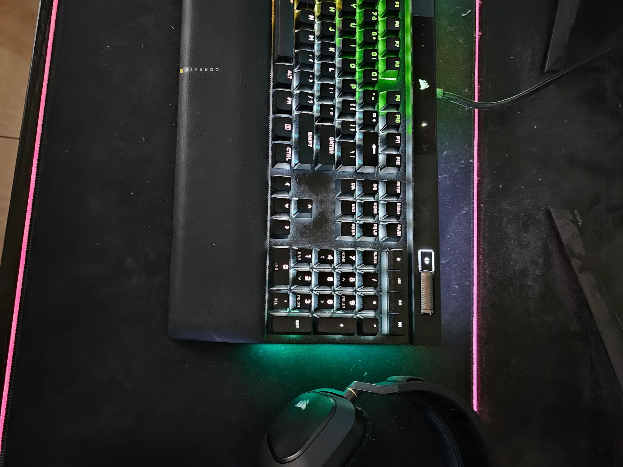 Corsair K100 RGB Mechanical Keyboard and RGB Full size mouse pad.