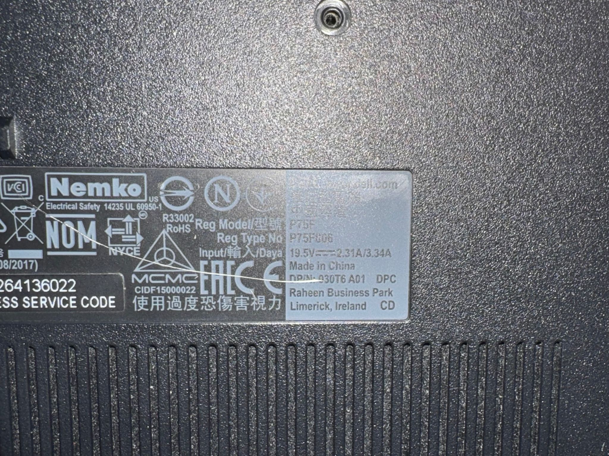 Del Inspiron 15” P75F laptop