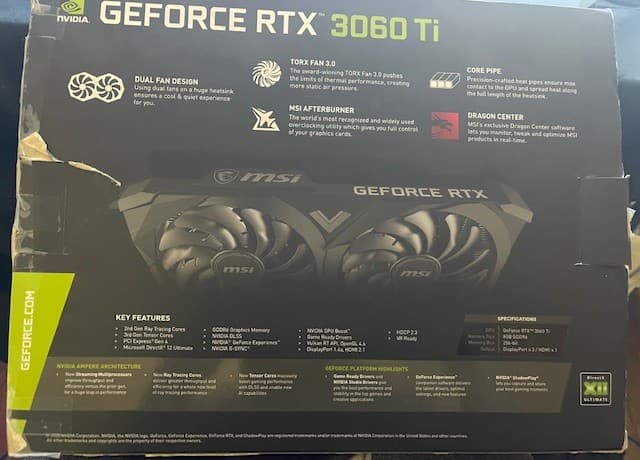 MSI Ventus GeForce RTX 3060 Ti 8GB