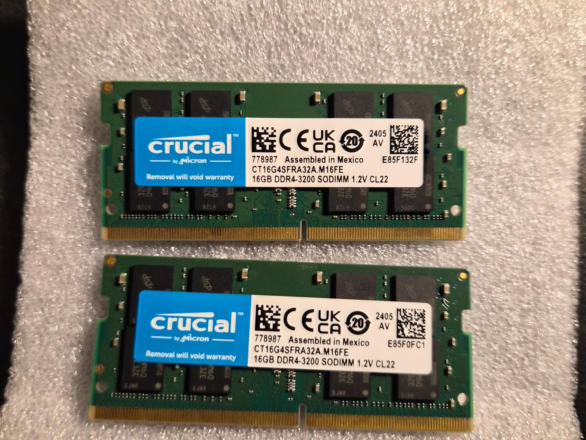 Crucial 32 GB (2 x 16 GB) DDR4-3200