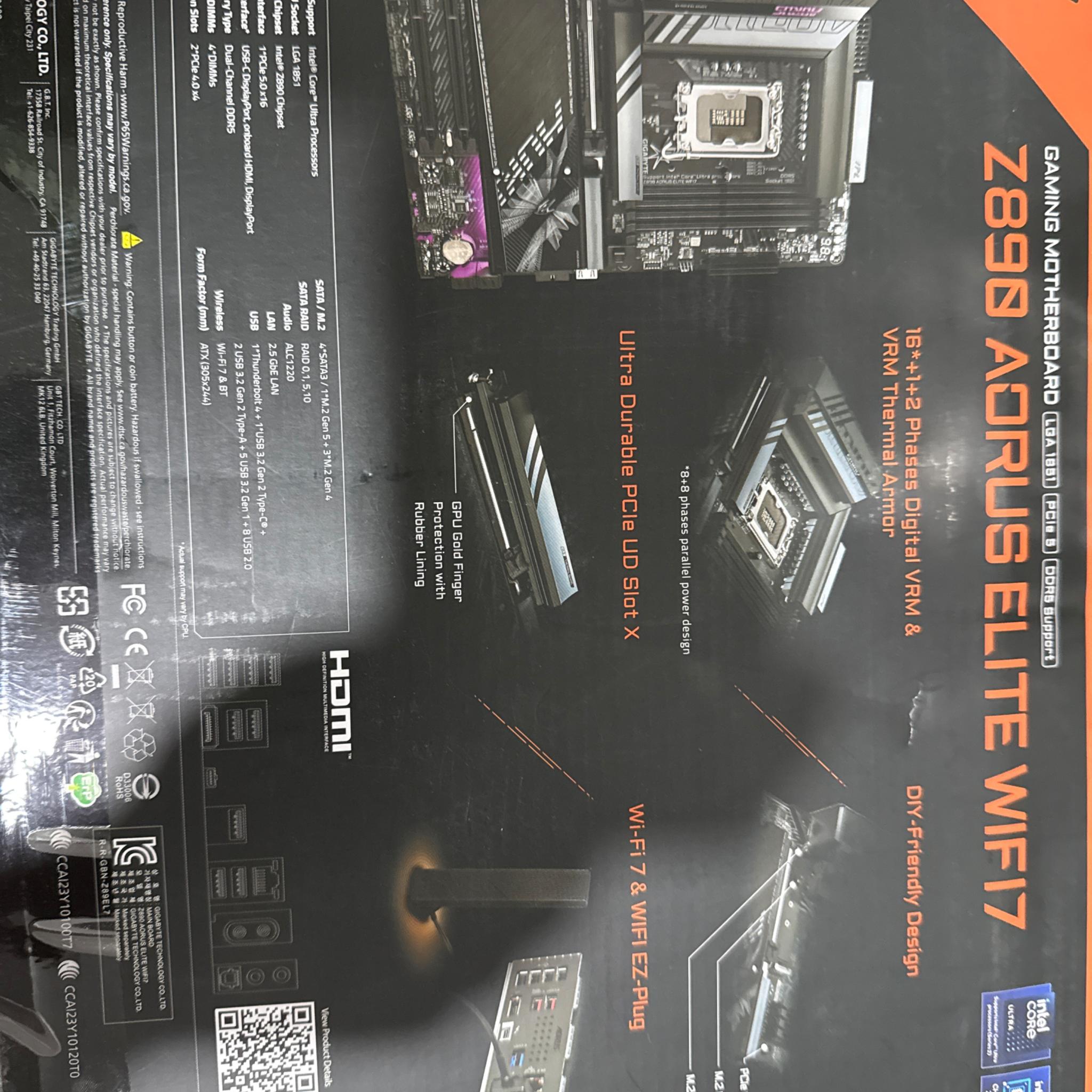 Gigabyte z890 aorus elite WiFi 7