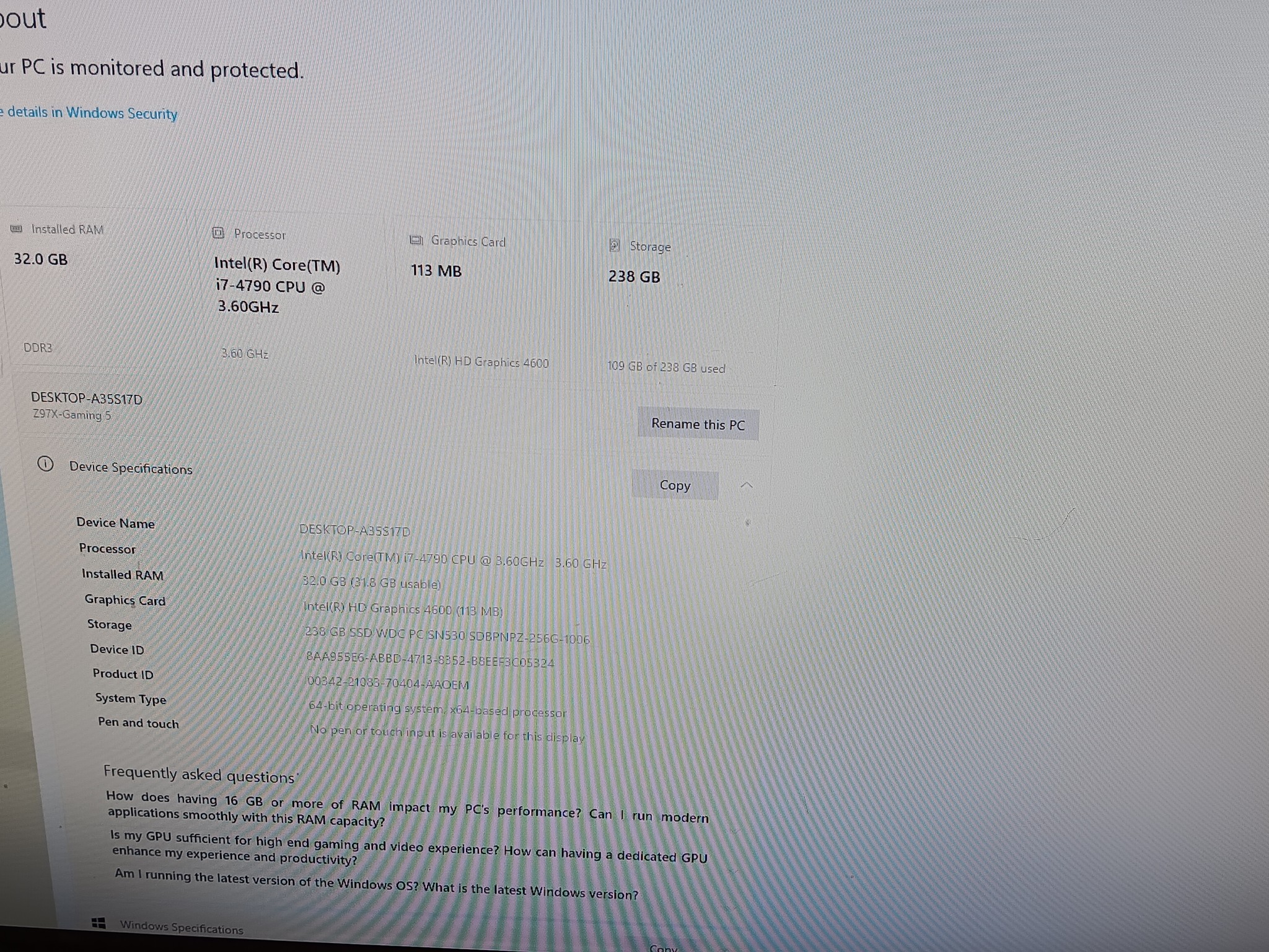 Complete Intel 4TH Gen PC Set-up, MB, RAM, CPU, GPU, PSU, NVMe, Cooler, Tested