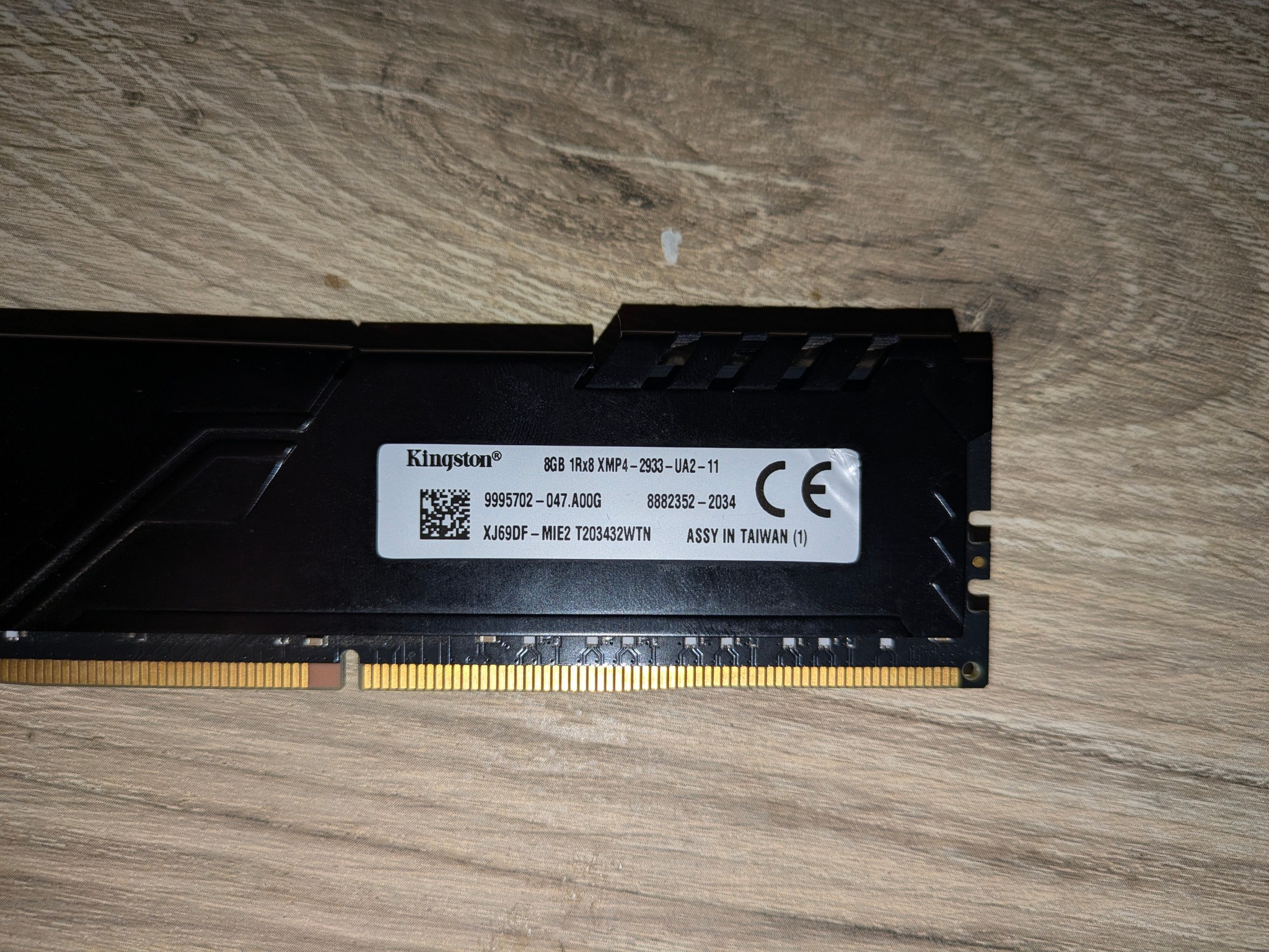 Kingston fury x 8gb 2933 MHz