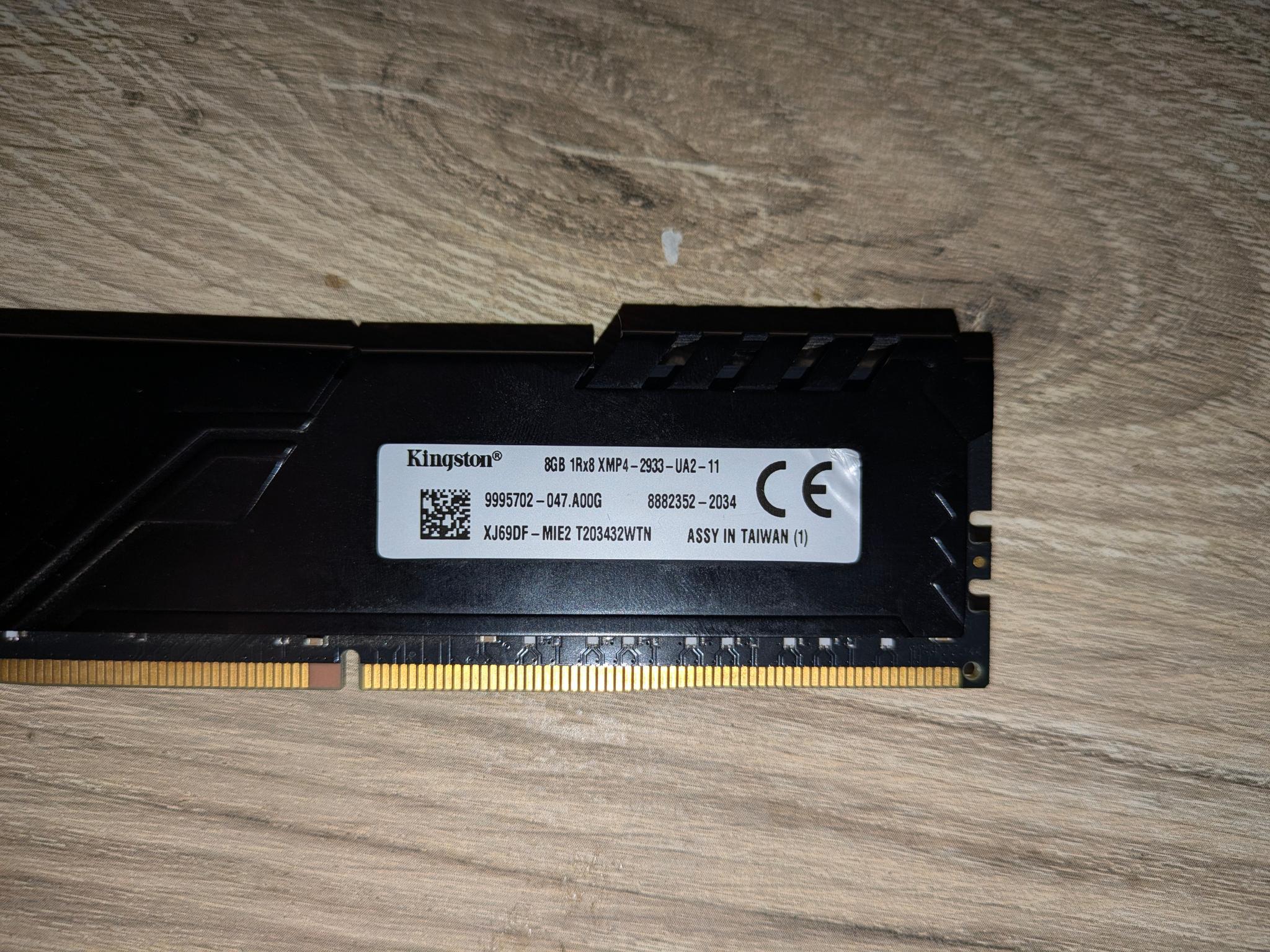 Kingston fury x 8gb 2933 MHz