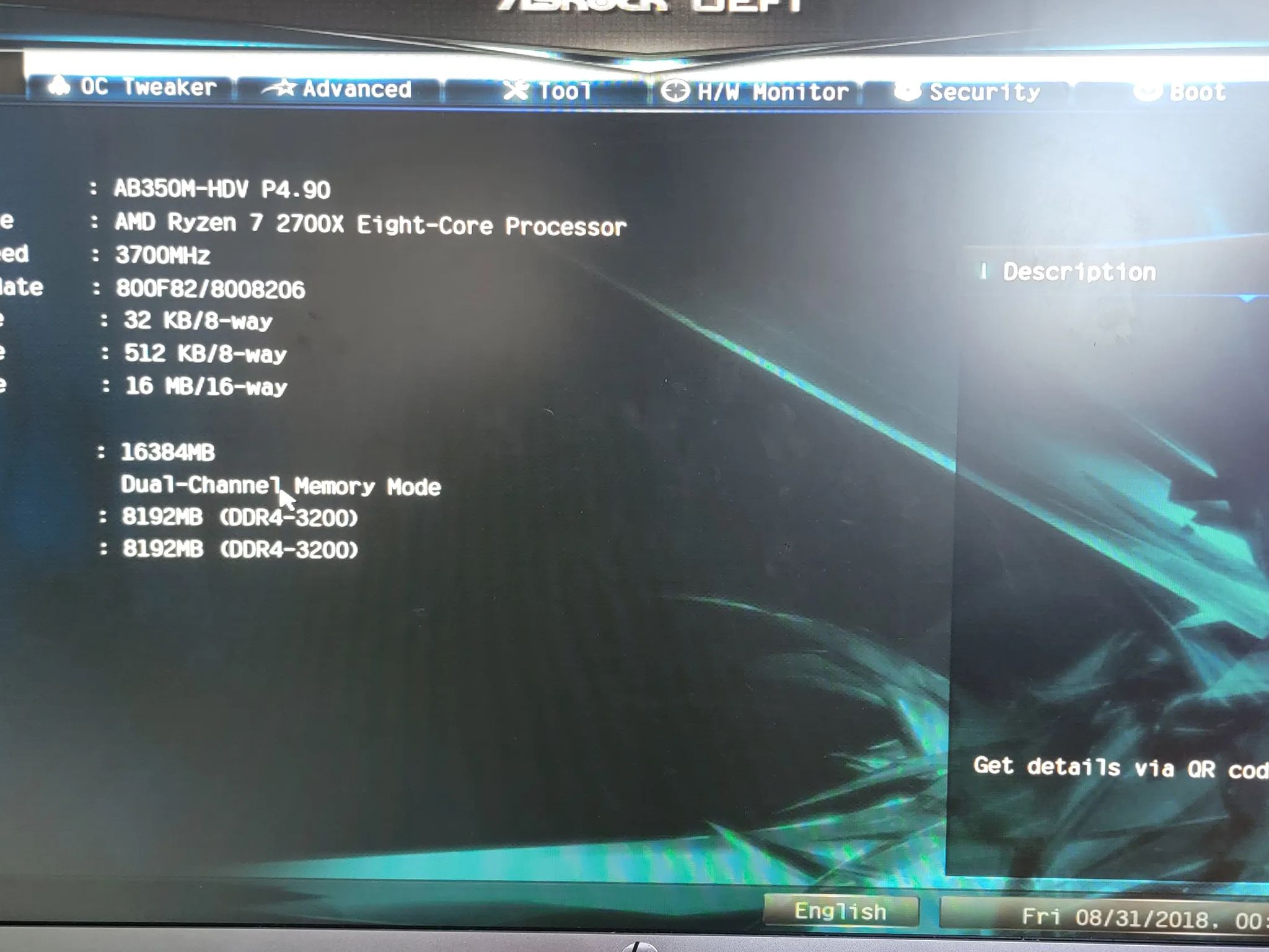 1080p Gaming PC Ryzen 7 2700x GTX 1080 8gb OC