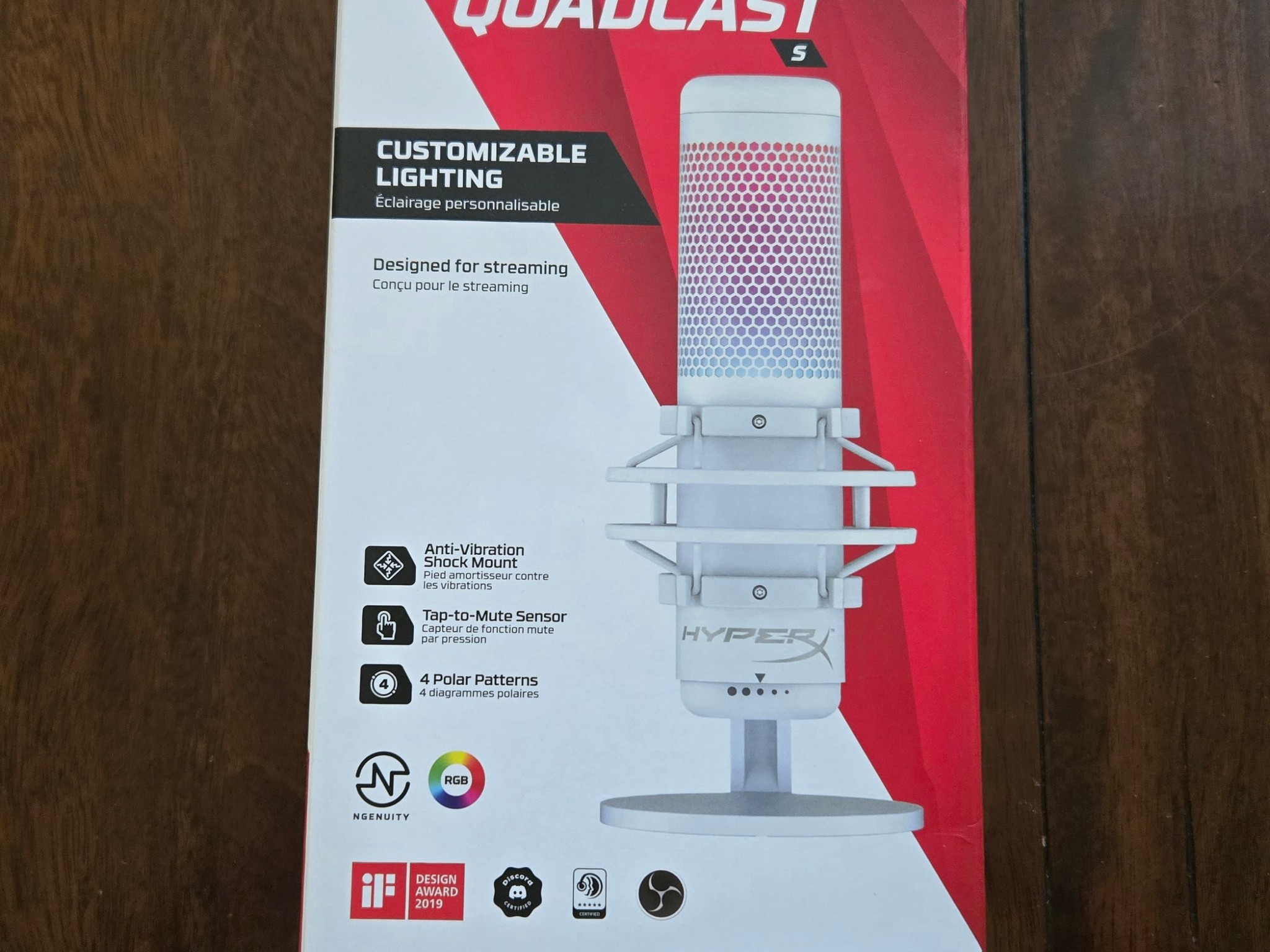 HyperX QuadCast S USB Microphone (White)