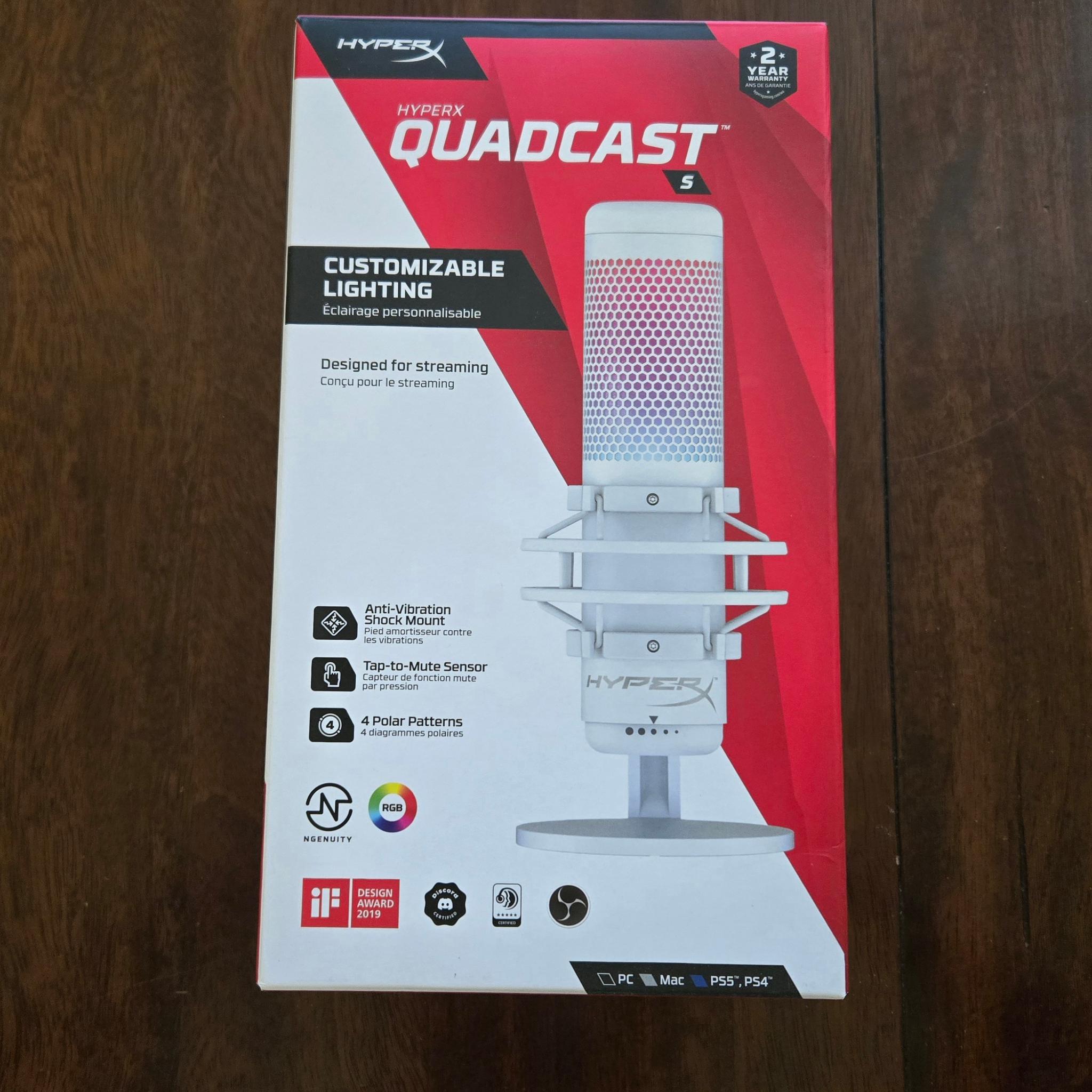 HyperX QuadCast S USB Microphone (White)