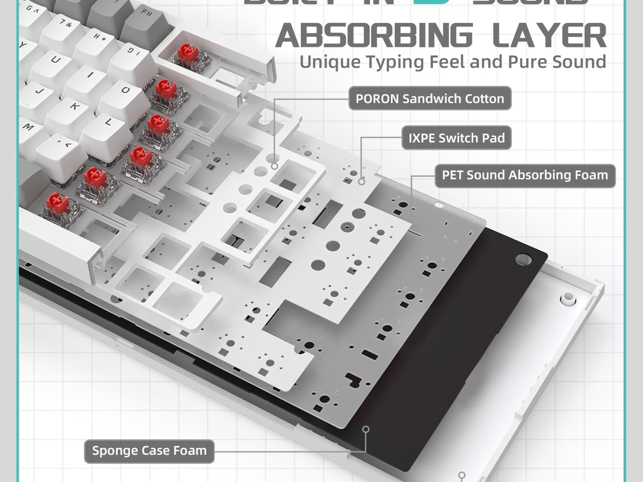 AK820 75% Mechanical Wired Gaming Keyboard with Knob Hot Swappable Attack Shark ajazz