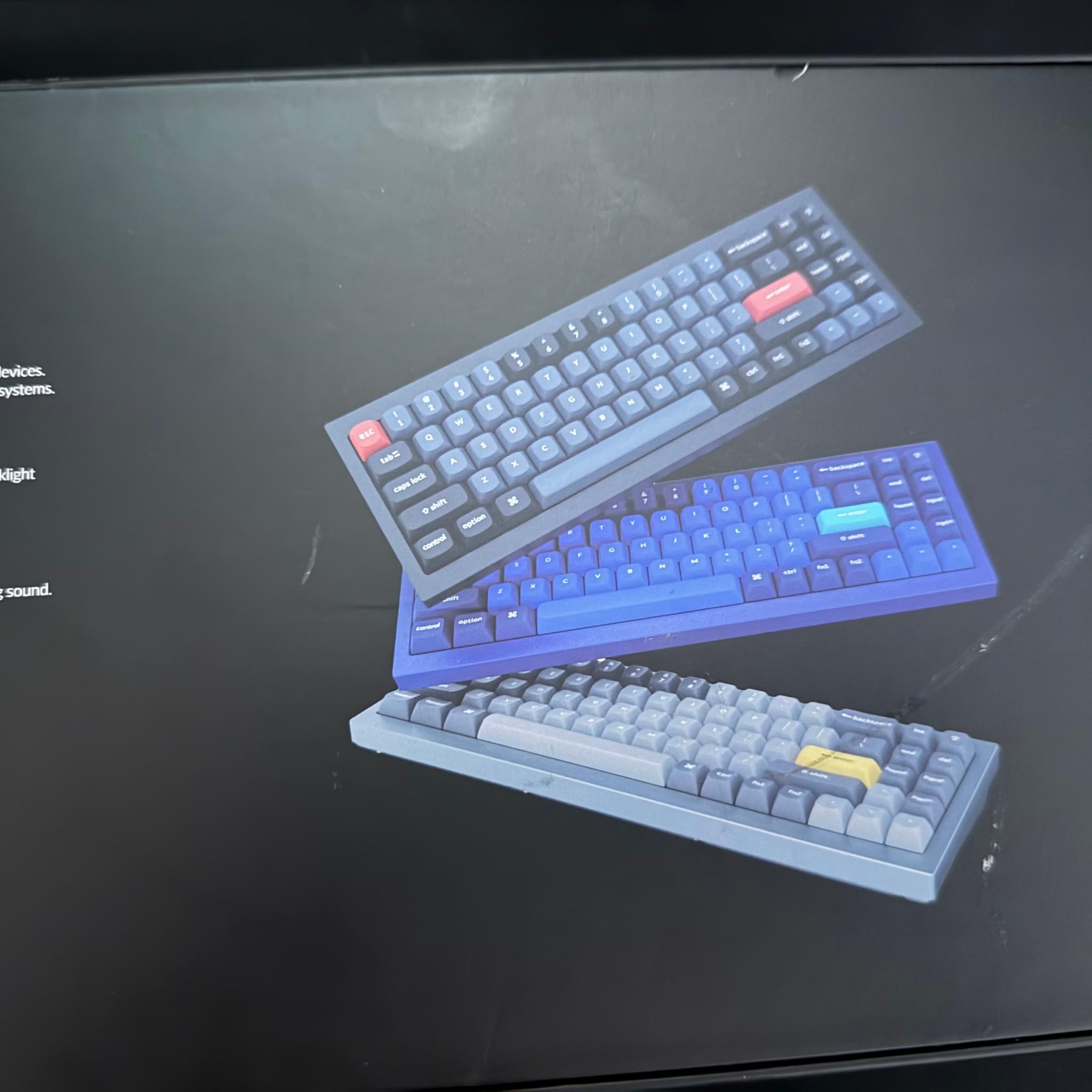 Keychron Q7 QMK Mechanical Keyboard Gateron G Pro Blue/Carbon Black