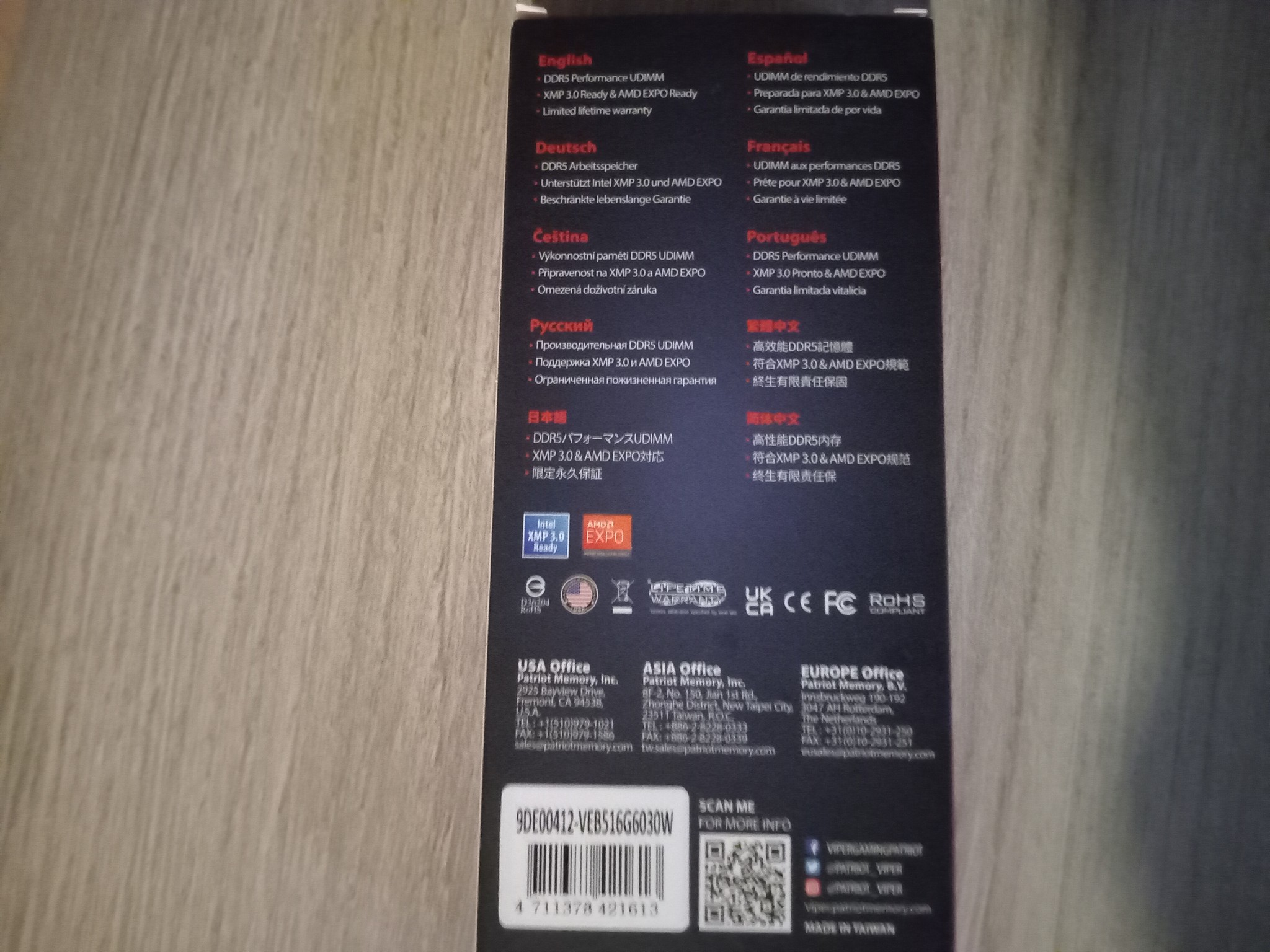 Patriot Viper Elite 5 - 16GB DDR5 RAM - 6000 - CL30