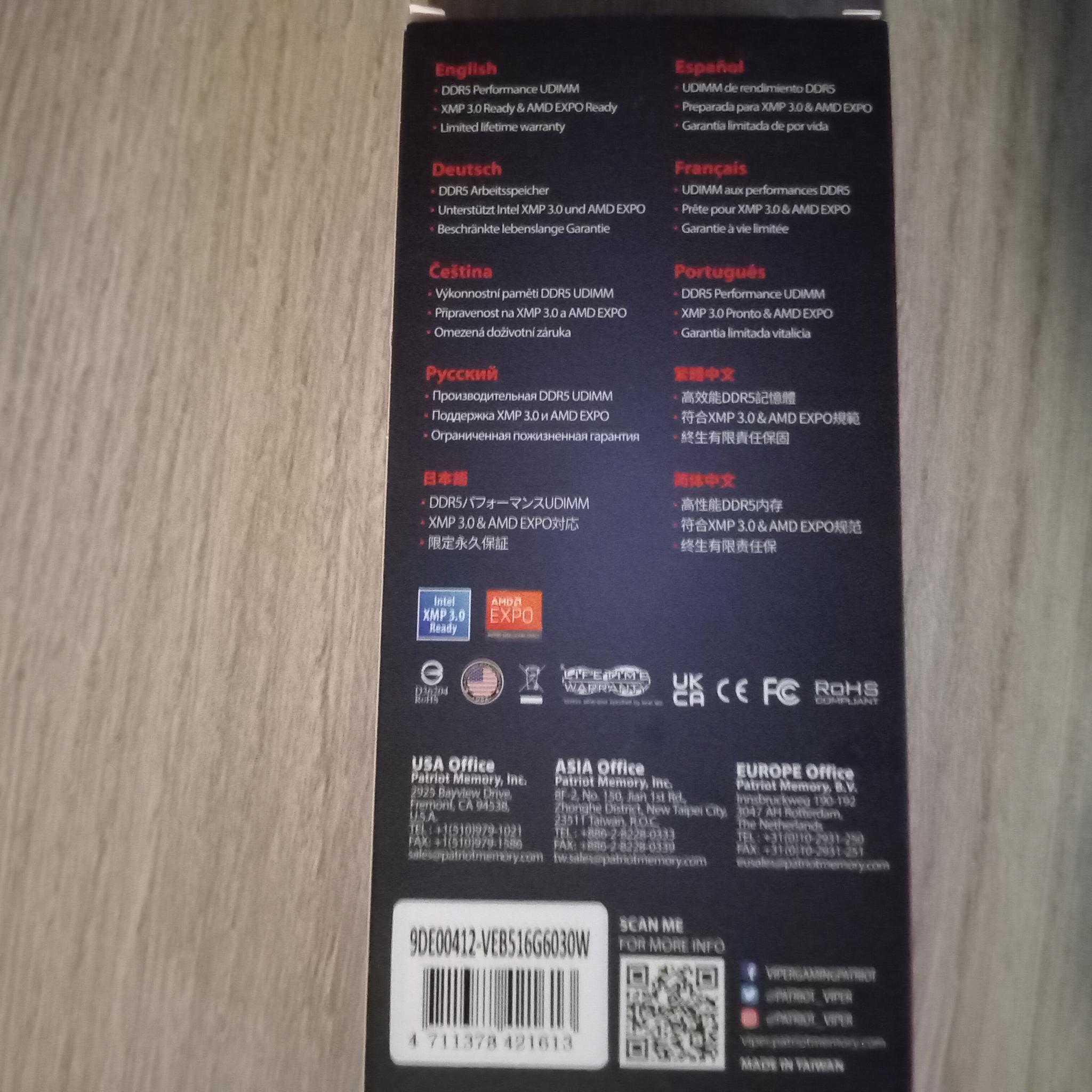 Patriot Viper Elite 5 - 16GB DDR5 RAM - 6000 - CL30