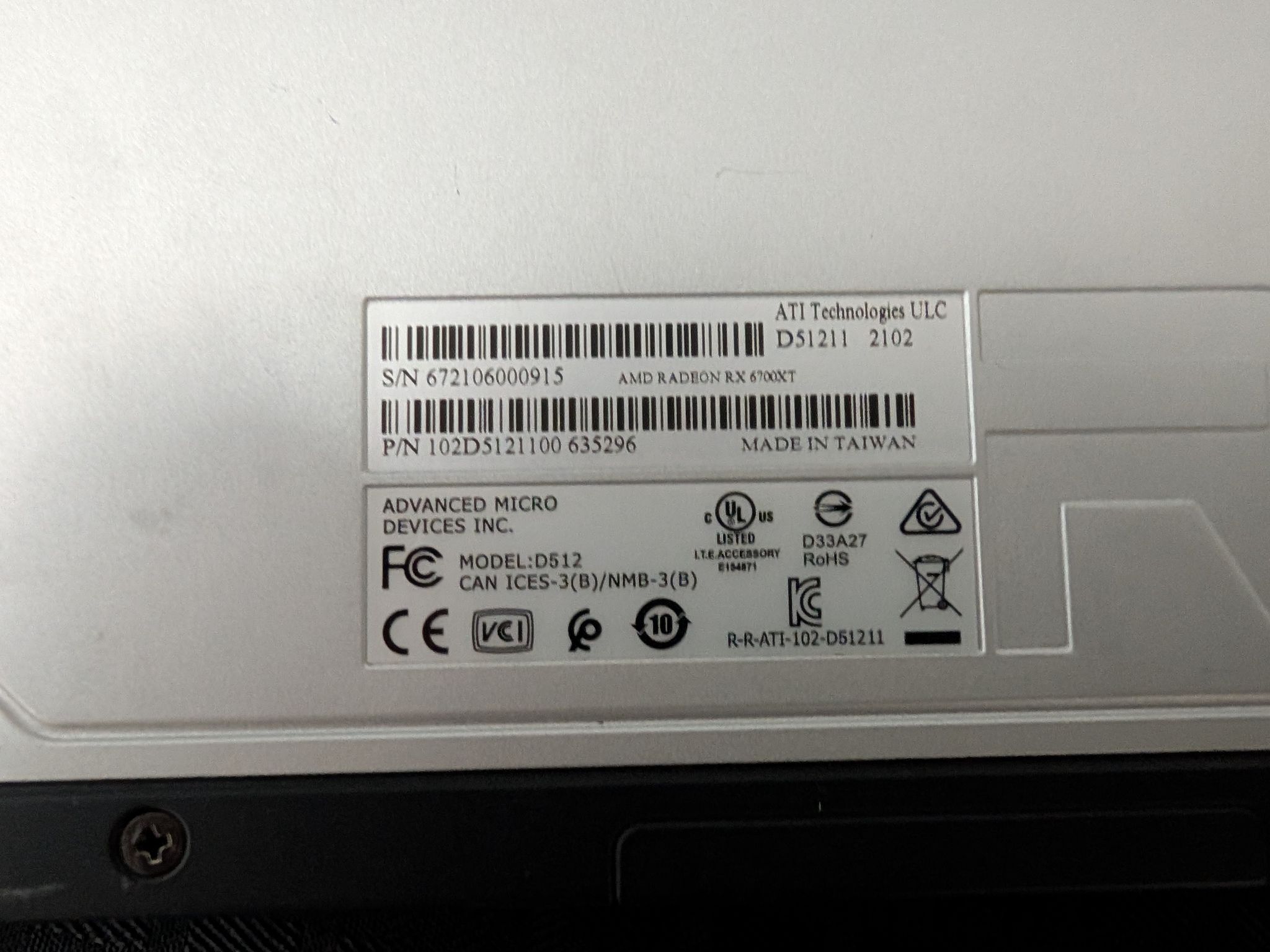 AMD Radeon RX 6700 XT Reference GPU