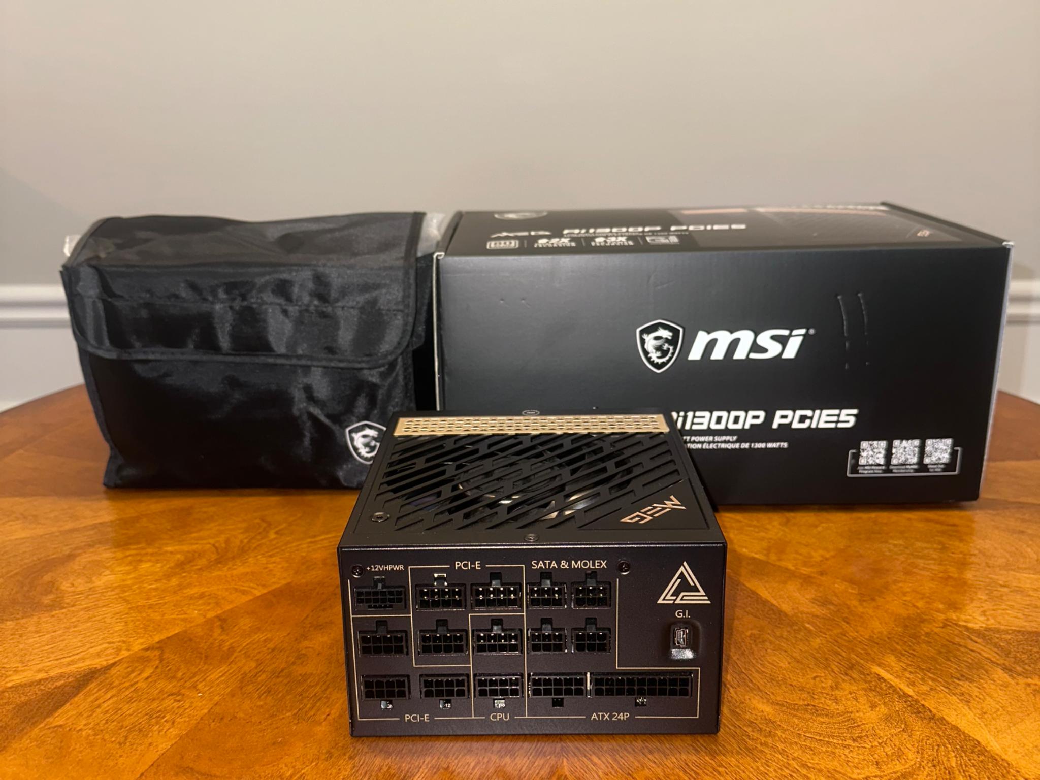 On Sale!🔥 Used MSI MEG Ai1300 1300W PCIE5 ATX 3.0 80 Plus Platinum PC Power Supply
