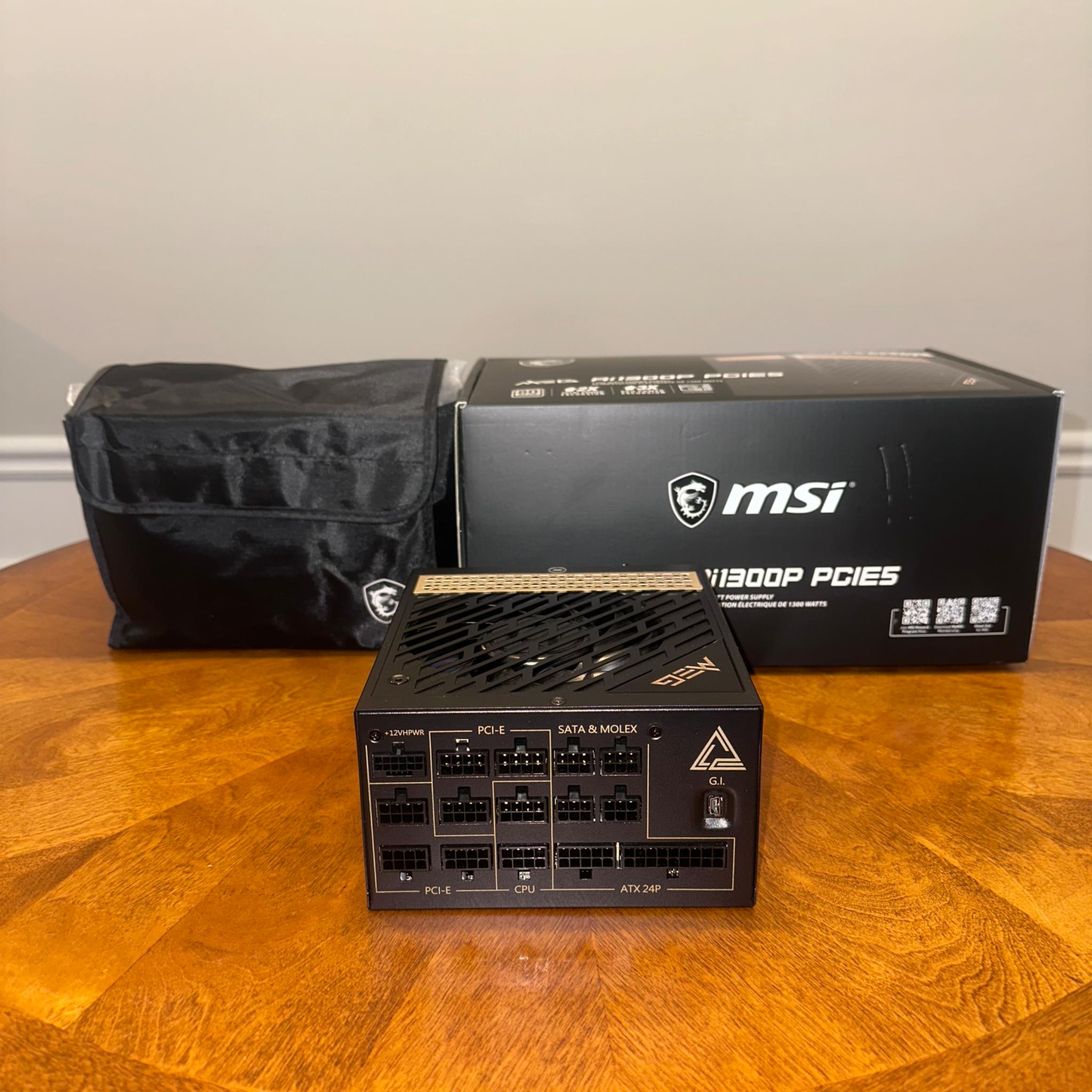 On Sale!🔥 Used MSI MEG Ai1300 1300W PCIE5 ATX 3.0 80 Plus Platinum PC Power Supply