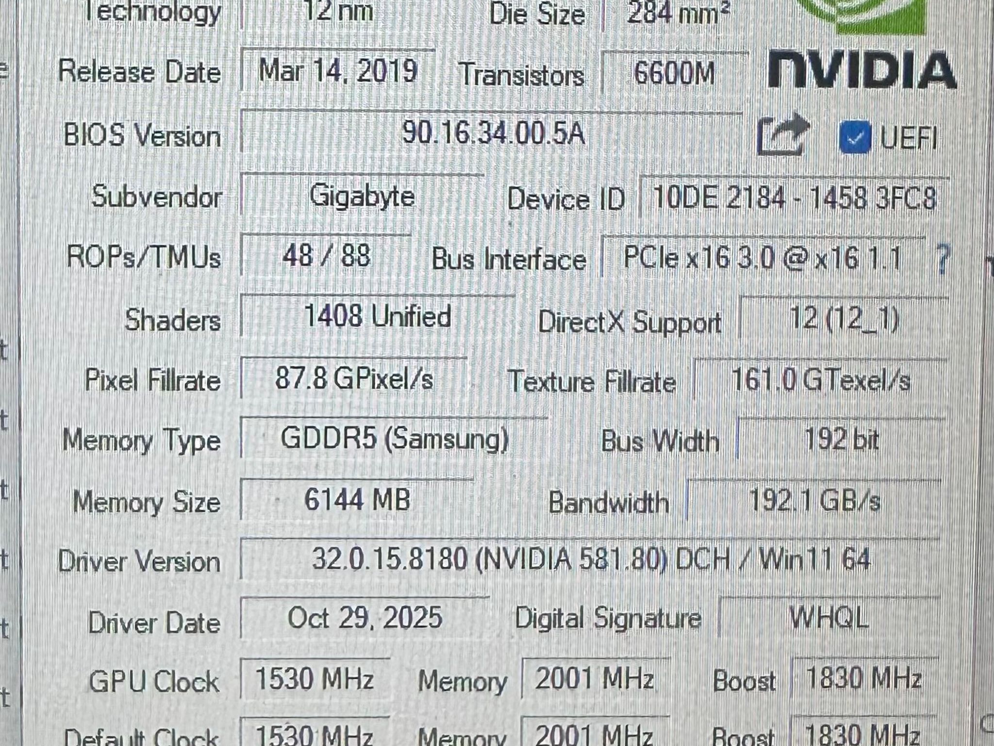 Gigabyte GeForce GTX 1660 OC 6G