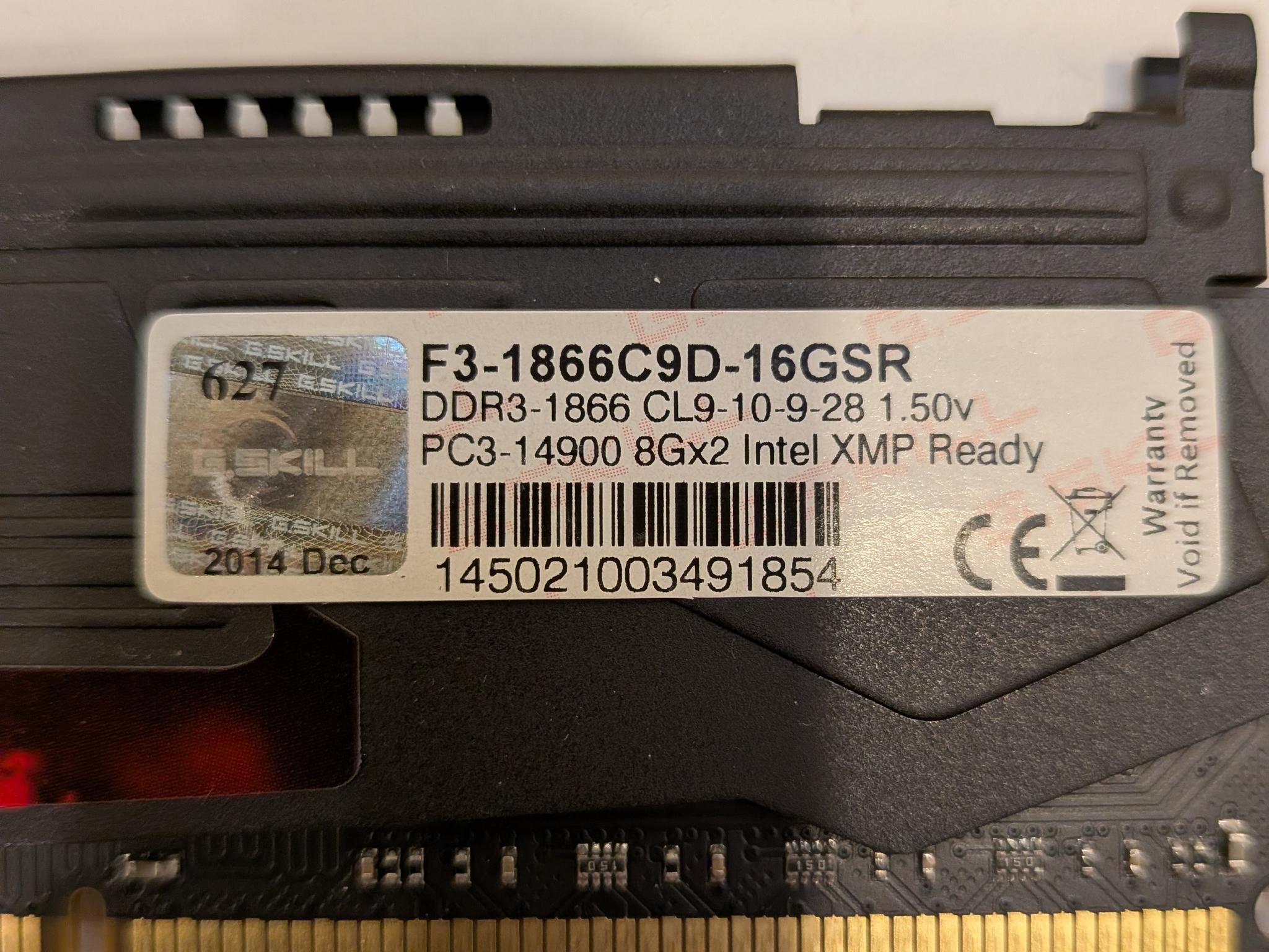 GSkill DDR3 16GB 2x8GB 1866
