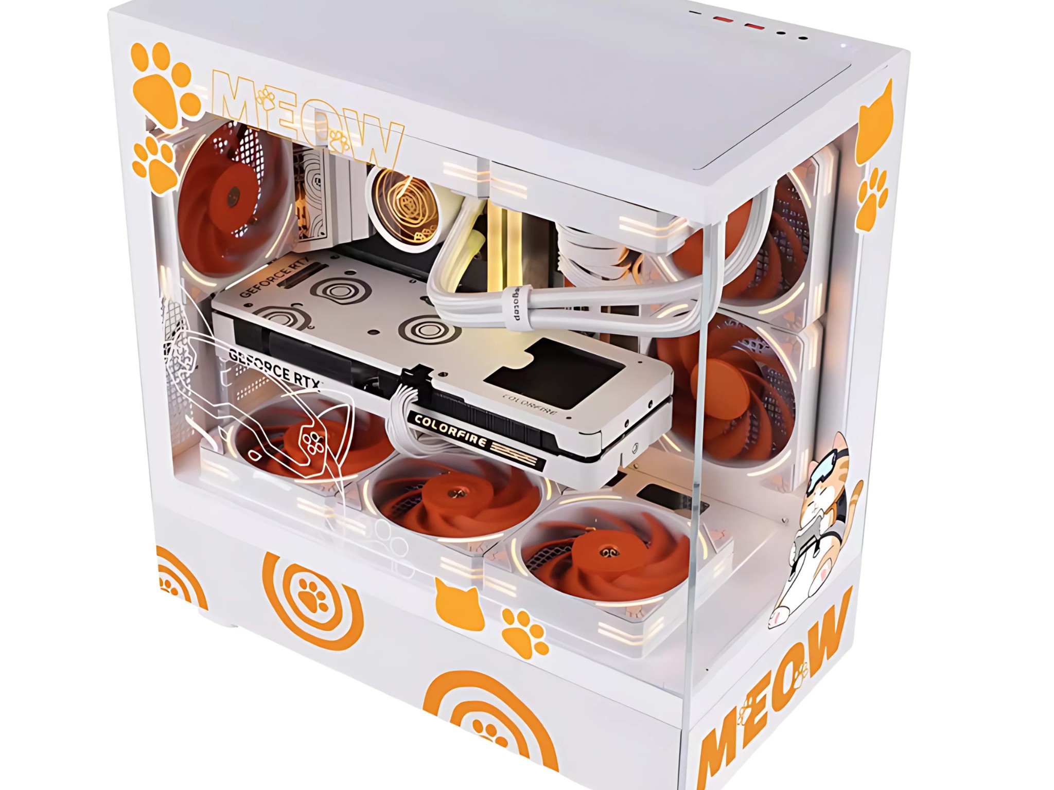 SEGOTEP Endura Pro Meow Edition, Tempered Glass, Detachable Panels,Meow Fans ARGB Fans Included