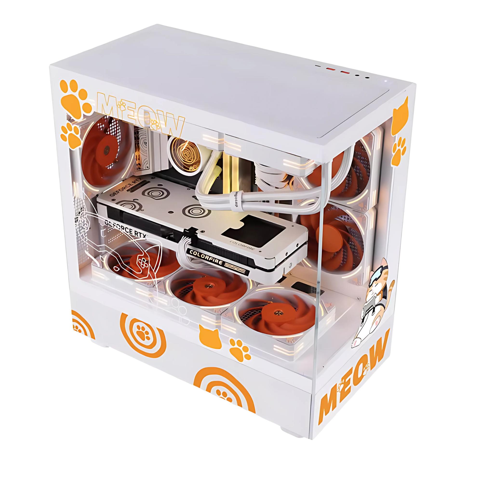 SEGOTEP Endura Pro Meow Edition, Tempered Glass, Detachable Panels,Meow Fans ARGB Fans Included