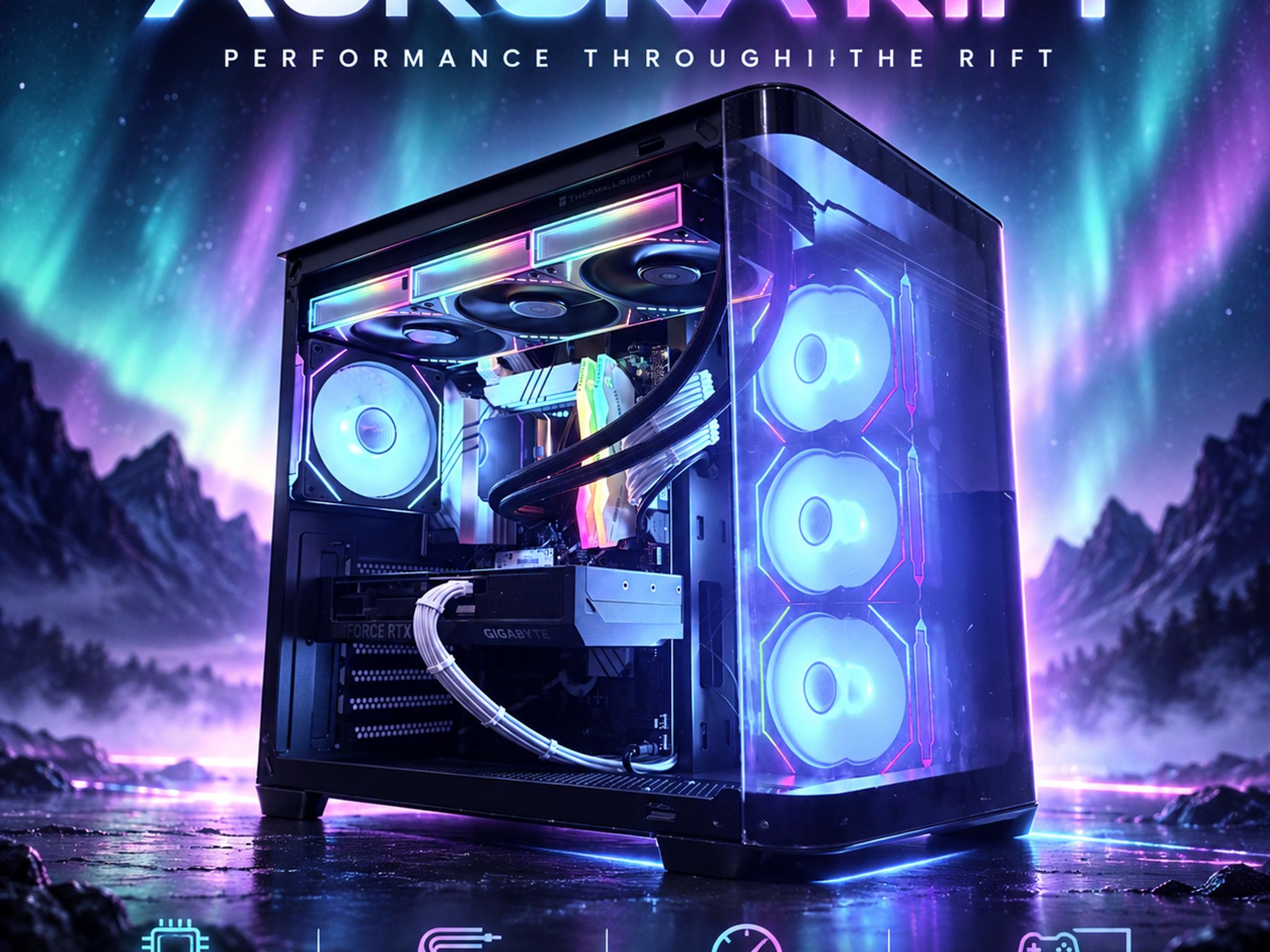 ⚫️"Aurora Rift"🌈 | 1440p Gaming | RTX 4070 Super | i9 12900K | 32B DDR5 | 3TB Storage | Free Ship